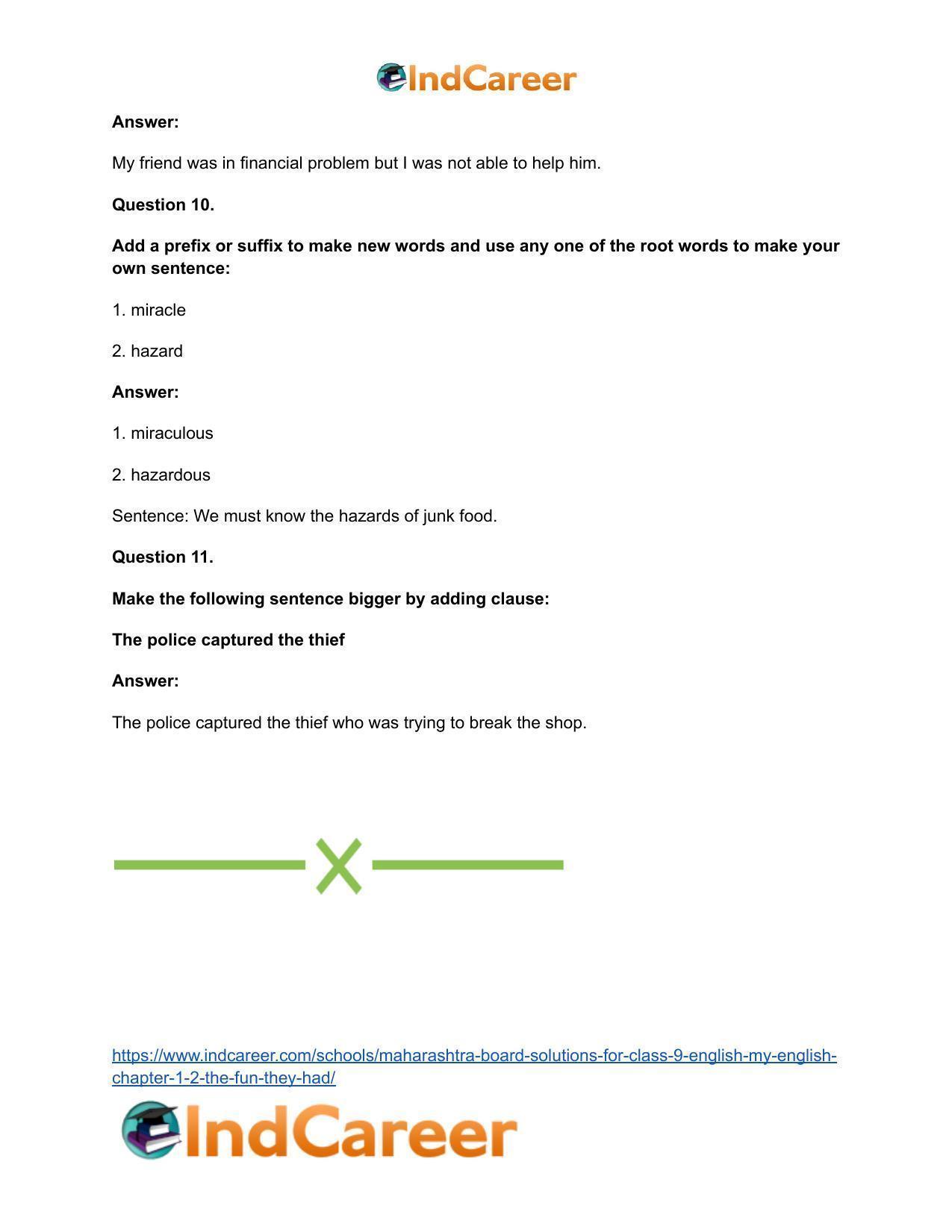 Maharashtra Board Solutions for Class 9- English (My English): Chapter 1.2- The Fun they Had - Page 34