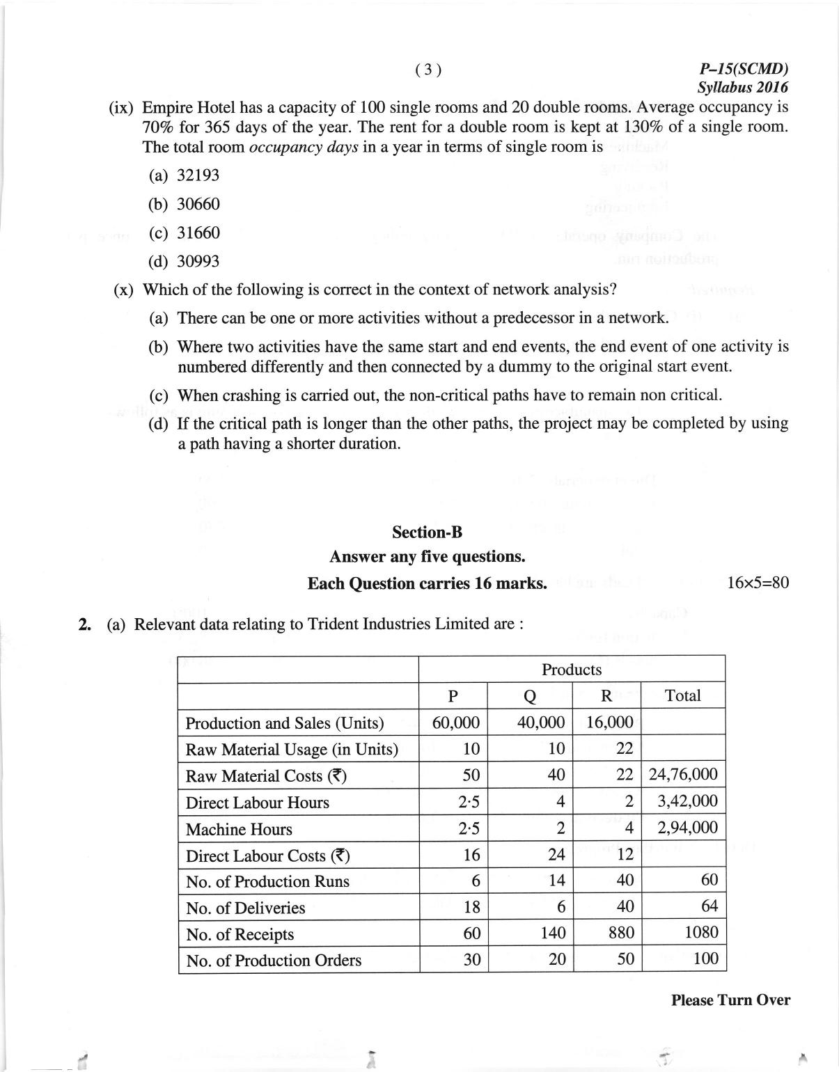 ICMAI June 2018 Strategic Cost Management- Decision Making Question Paper (Final) - Page 3