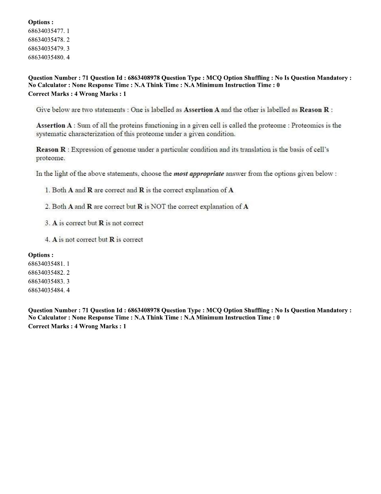 CUET PG 2023: SCQP05 – Biochemistry (Eng.)-shift 3 (07-06-2023) Question Paper - Page 67