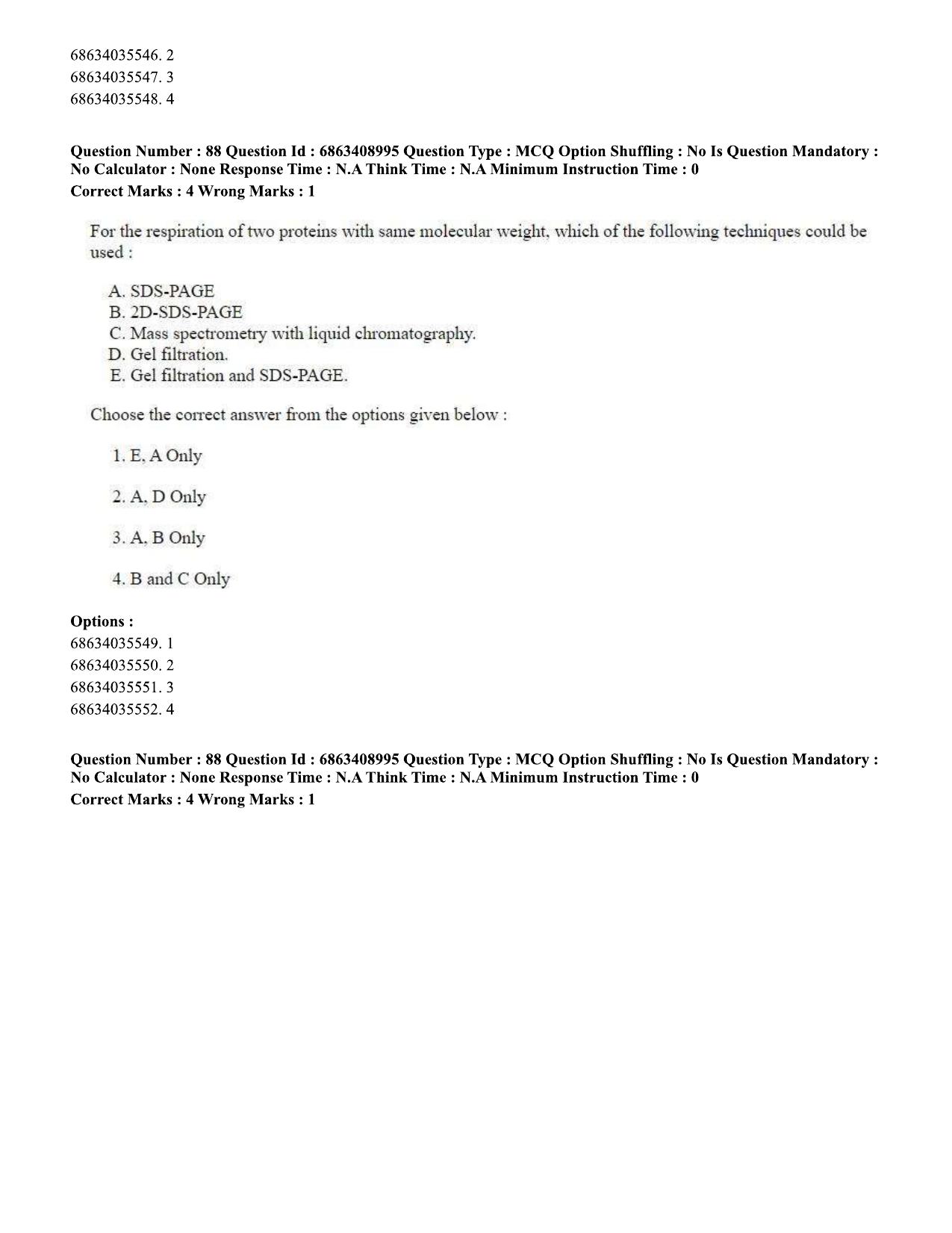 CUET PG 2023: SCQP05 – Biochemistry (Eng.)-shift 3 (07-06-2023) Question Paper - Page 88