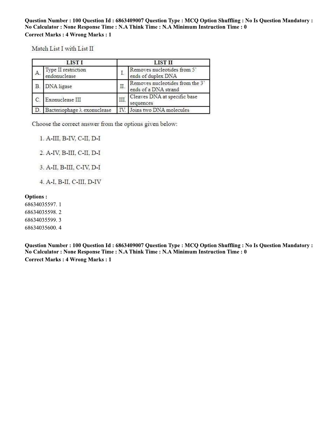 CUET PG 2023: SCQP05 – Biochemistry (Eng.)-shift 3 (07-06-2023) Question Paper - Page 102