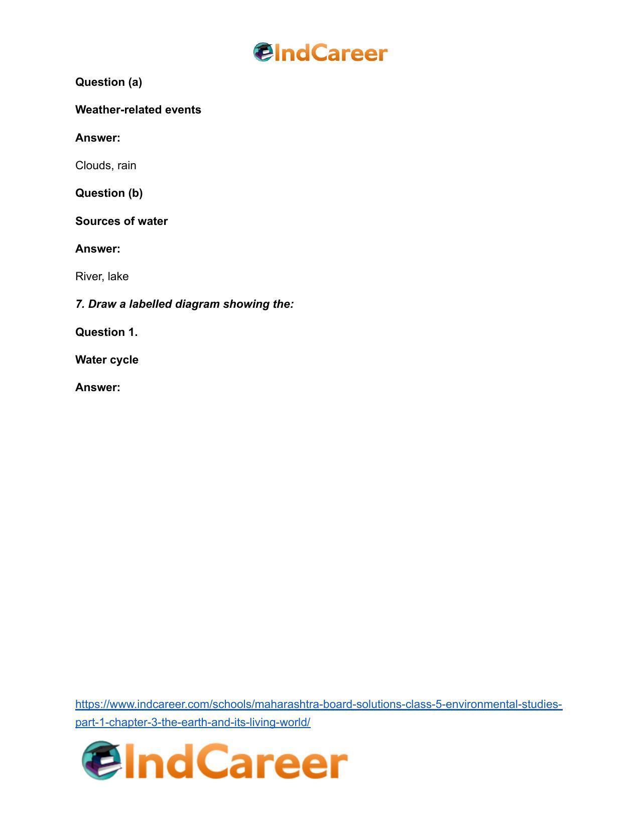 Maharashtra Board Solutions Class 5-Environmental Studies (Part 1): Chapter 3- The Earth and its Living World - Page 5