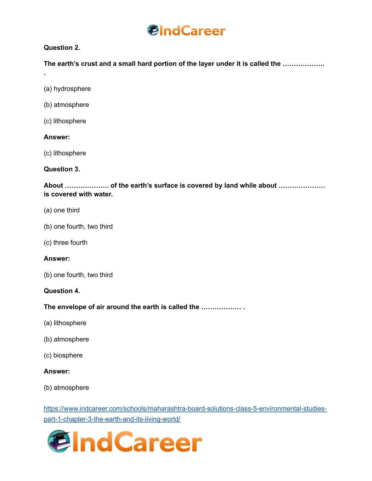 Maharashtra Board Solutions Class 5-Environmental Studies (Part 1): Chapter 3- The Earth and its Living World - Page 9