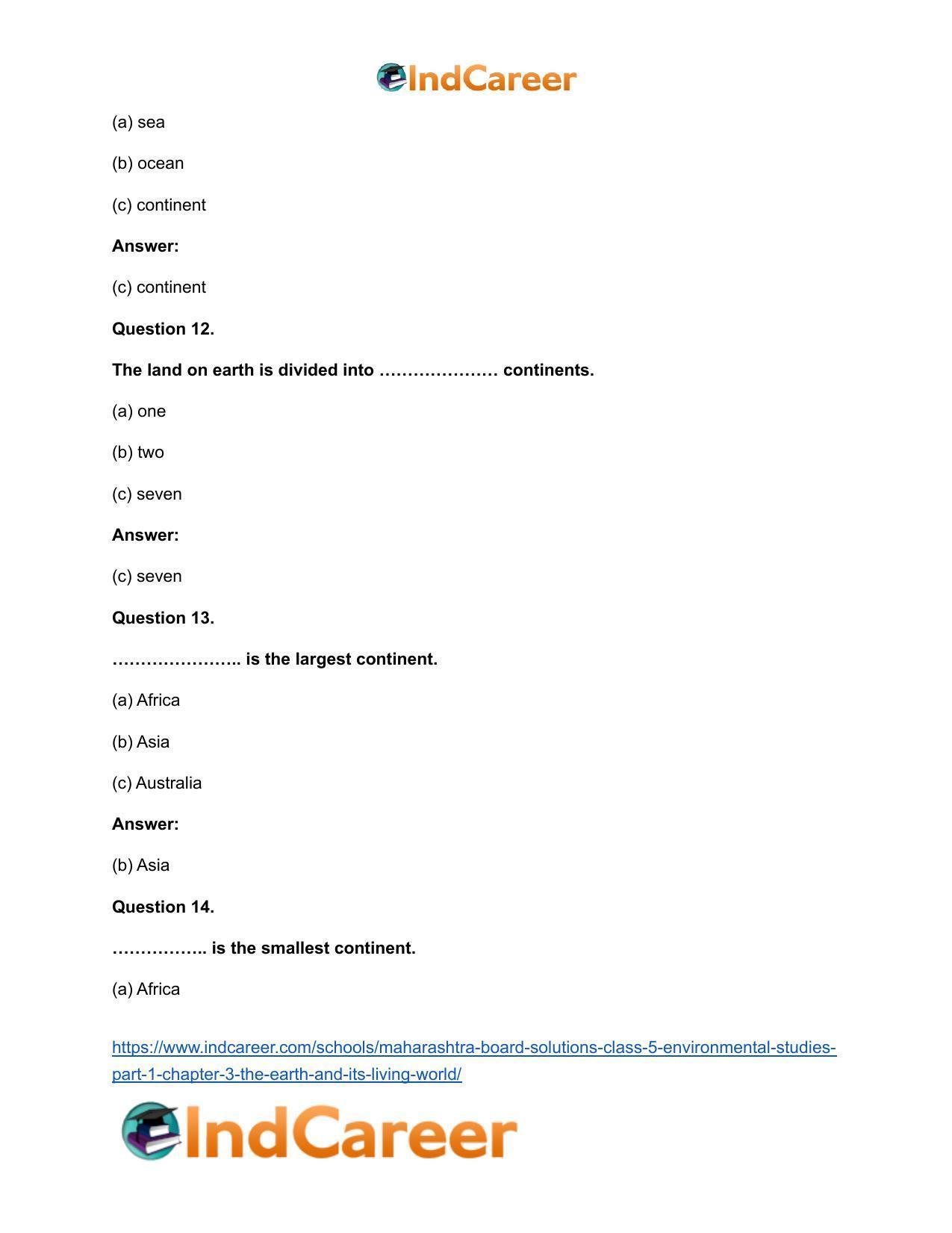Maharashtra Board Solutions Class 5-Environmental Studies (Part 1): Chapter 3- The Earth and its Living World - Page 12