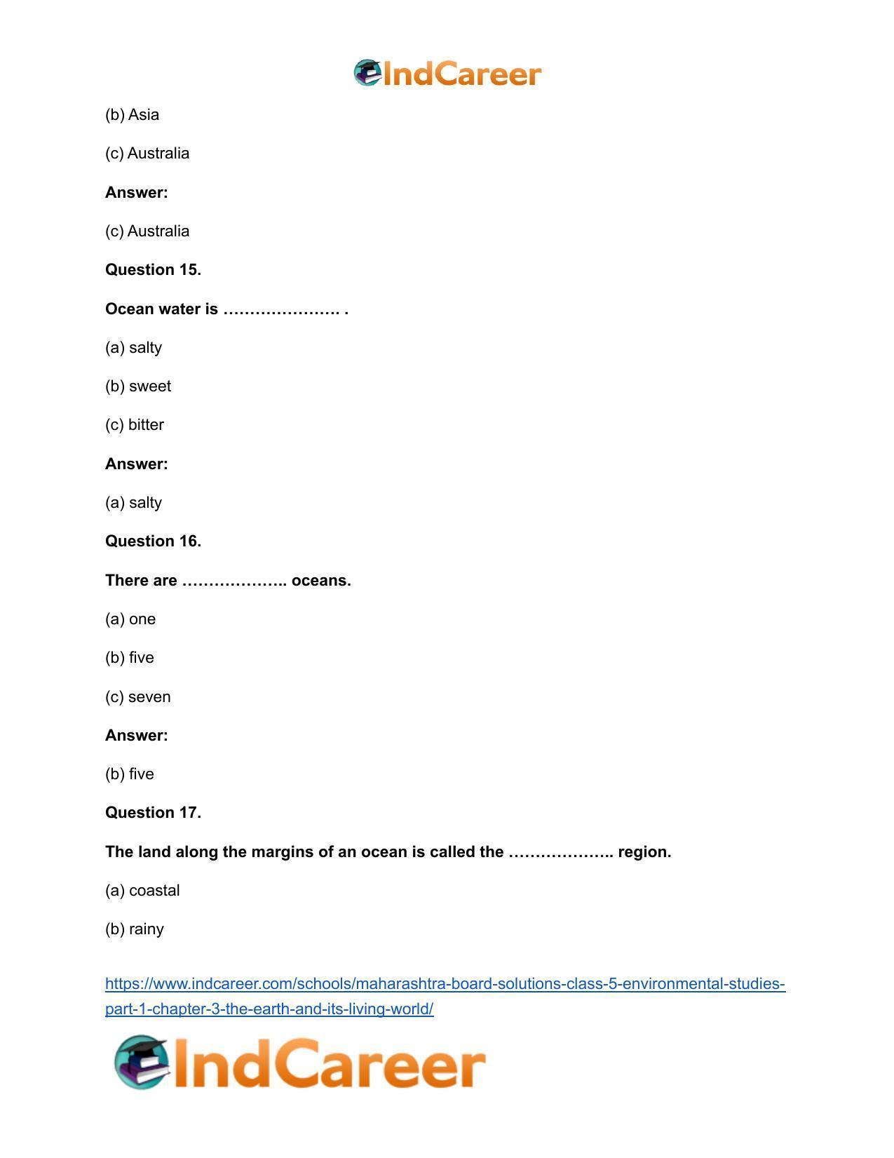 Maharashtra Board Solutions Class 5-Environmental Studies (Part 1): Chapter 3- The Earth and its Living World - Page 13