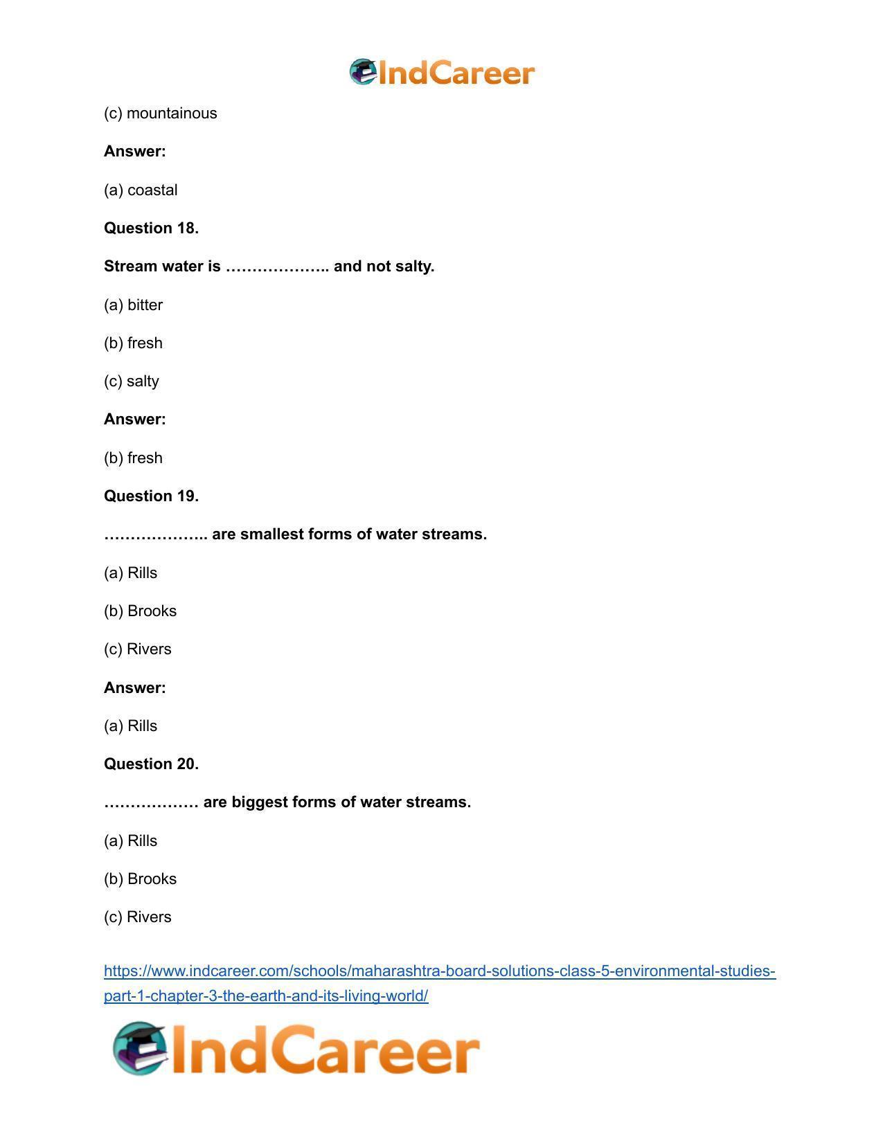 Maharashtra Board Solutions Class 5-Environmental Studies (Part 1): Chapter 3- The Earth and its Living World - Page 14