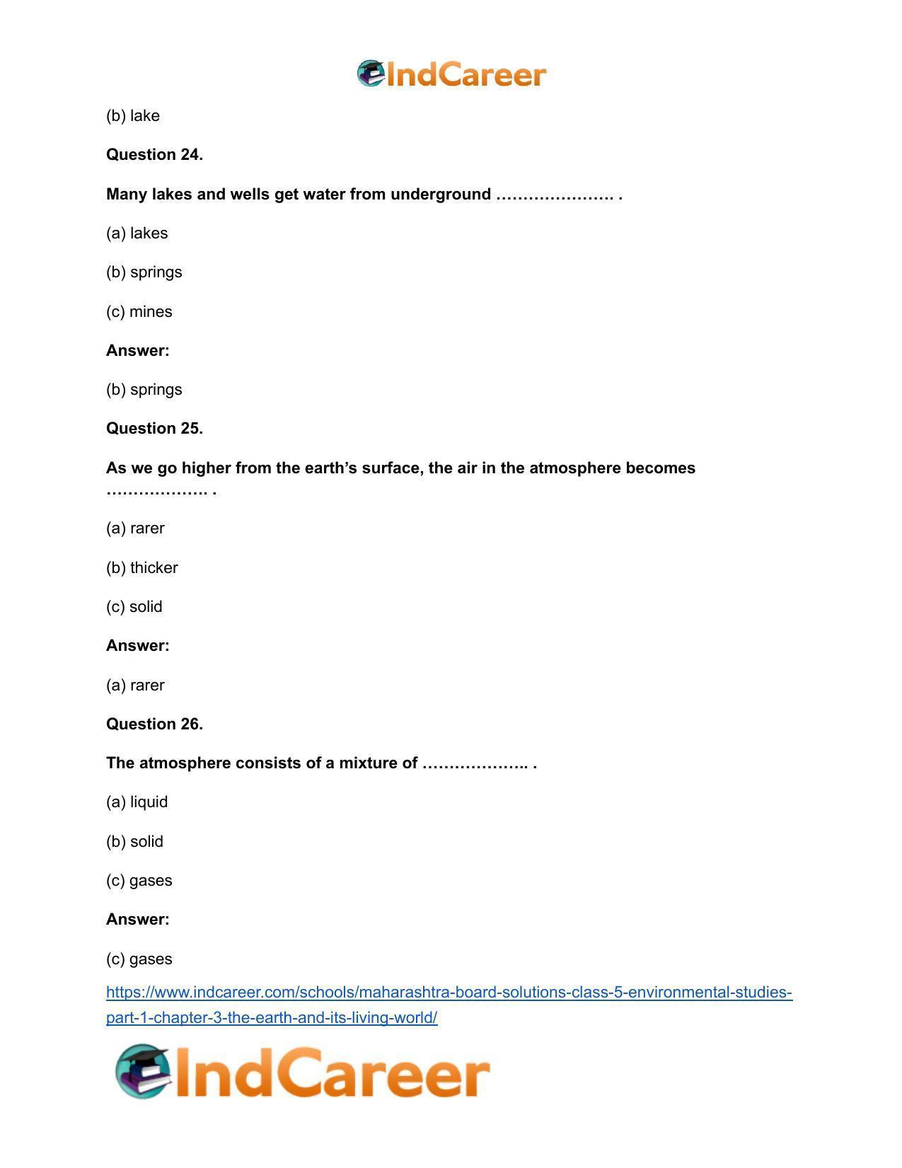 Maharashtra Board Solutions Class 5-Environmental Studies (Part 1): Chapter 3- The Earth and its Living World - Page 16