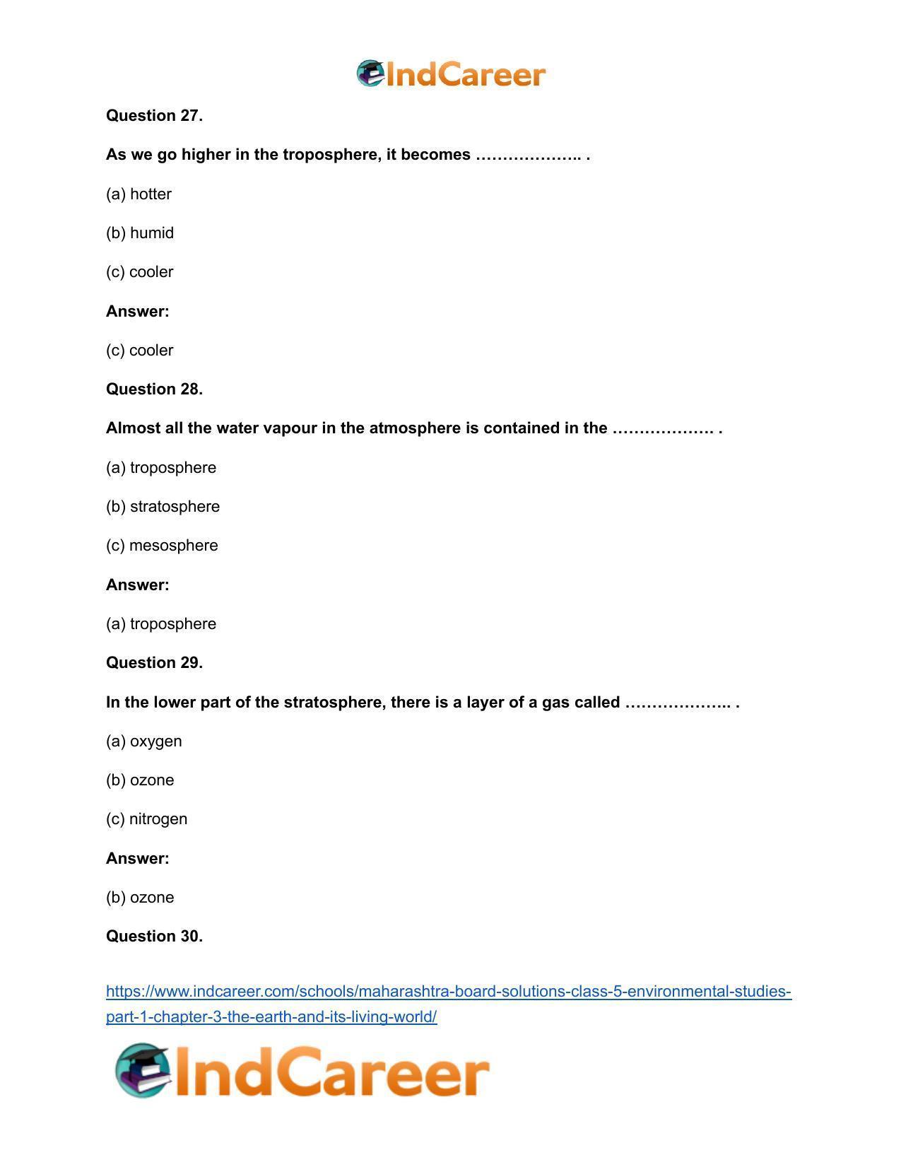Maharashtra Board Solutions Class 5-Environmental Studies (Part 1): Chapter 3- The Earth and its Living World - Page 17
