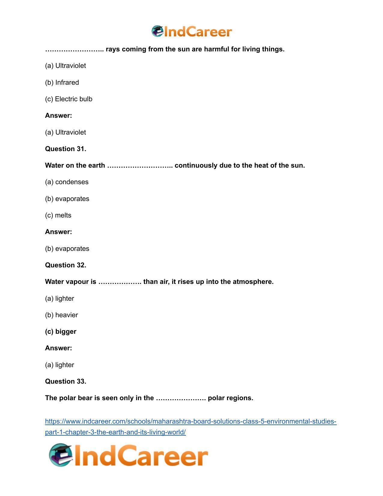 Maharashtra Board Solutions Class 5-Environmental Studies (Part 1): Chapter 3- The Earth and its Living World - Page 18