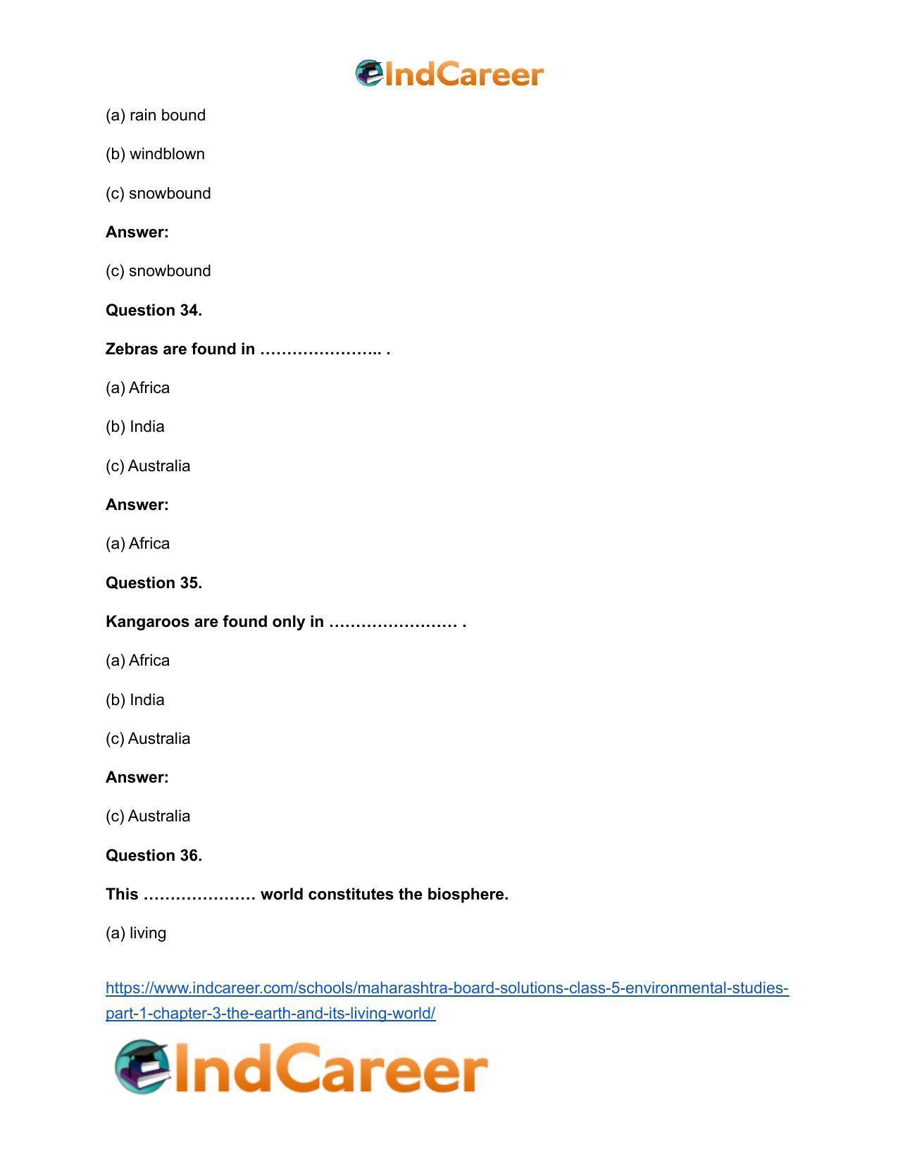 Maharashtra Board Solutions Class 5-Environmental Studies (Part 1): Chapter 3- The Earth and its Living World - Page 19