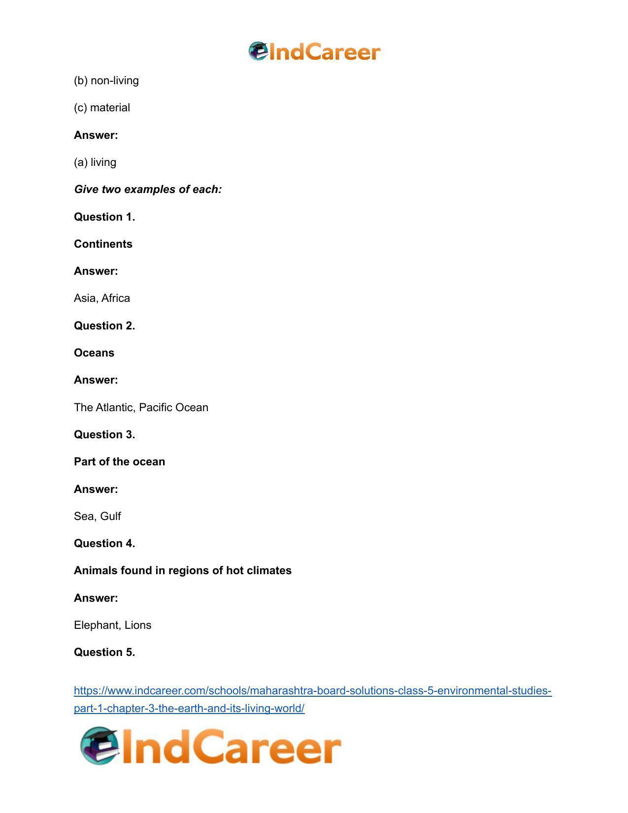 Maharashtra Board Solutions Class 5-Environmental Studies (Part 1): Chapter 3- The Earth and its Living World - Page 20