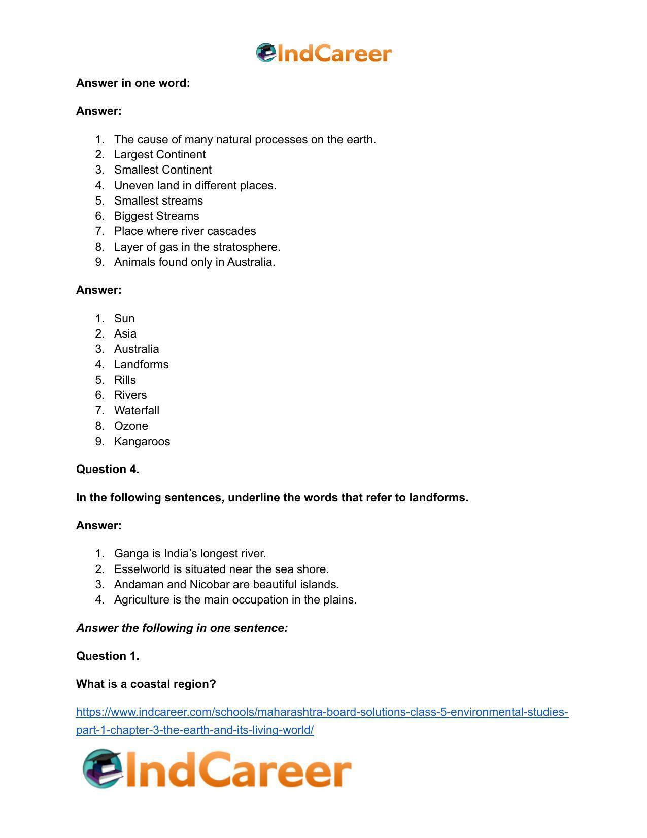 Maharashtra Board Solutions Class 5-Environmental Studies (Part 1): Chapter 3- The Earth and its Living World - Page 21
