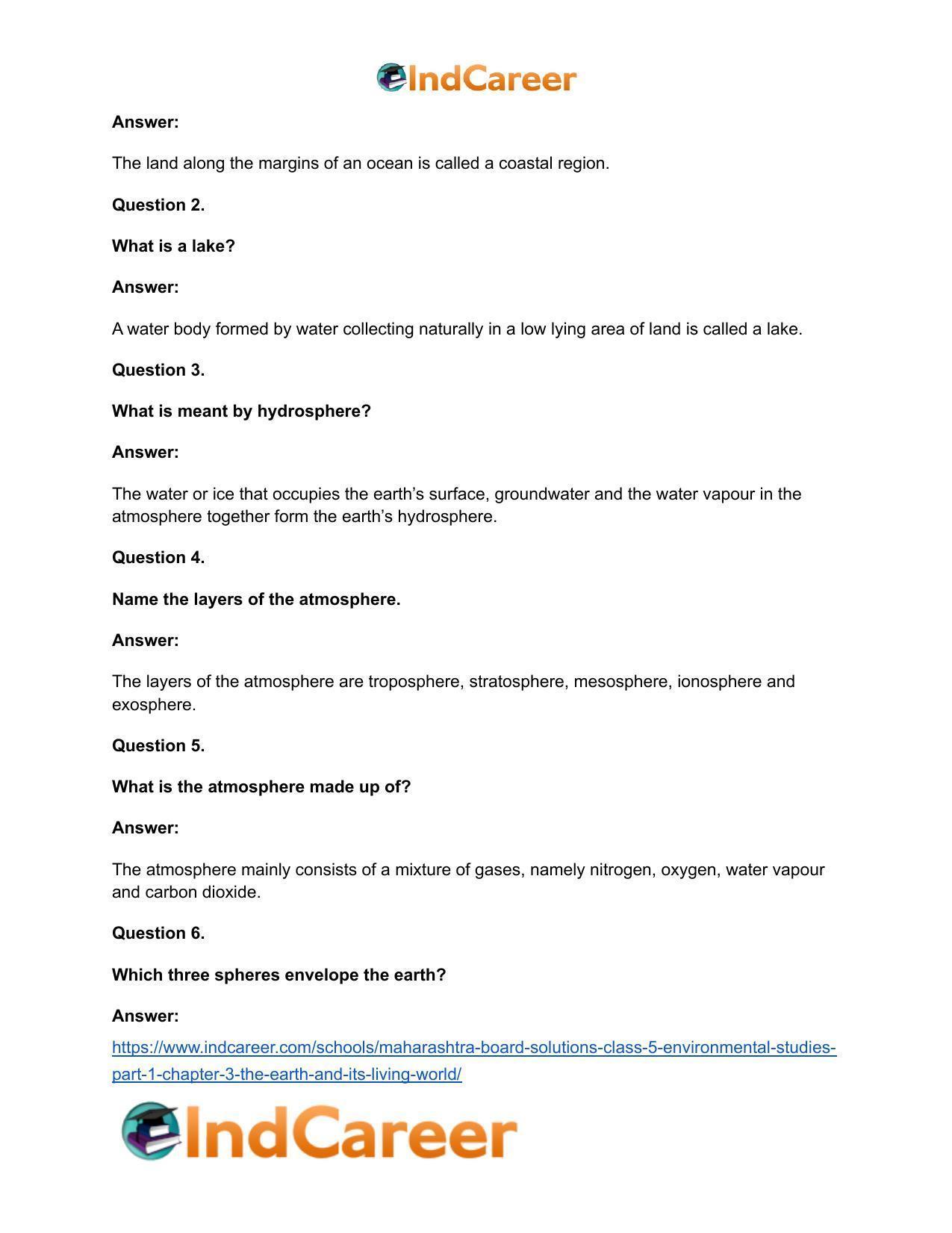 Maharashtra Board Solutions Class 5-Environmental Studies (Part 1): Chapter 3- The Earth and its Living World - Page 22