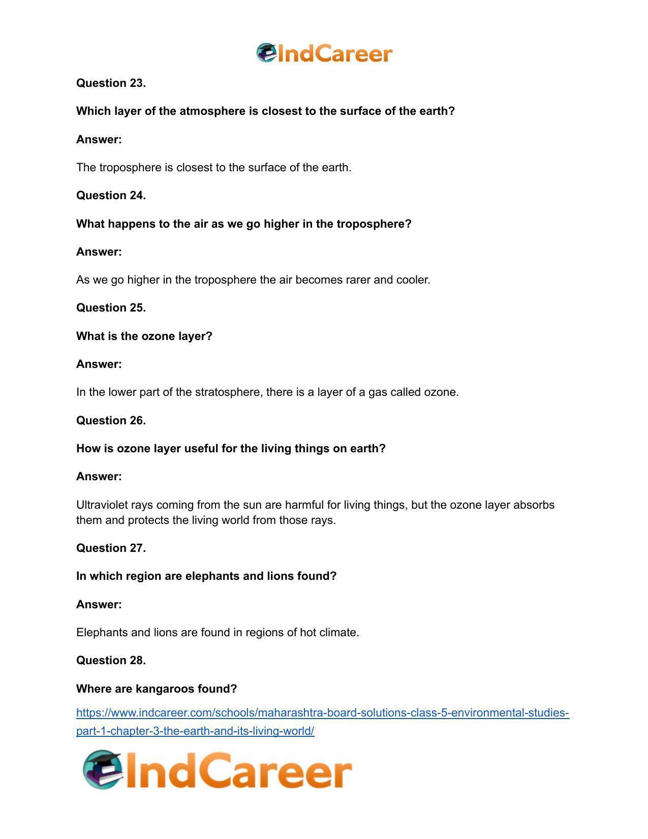 Maharashtra Board Solutions Class 5-Environmental Studies (Part 1): Chapter 3- The Earth and its Living World - Page 26