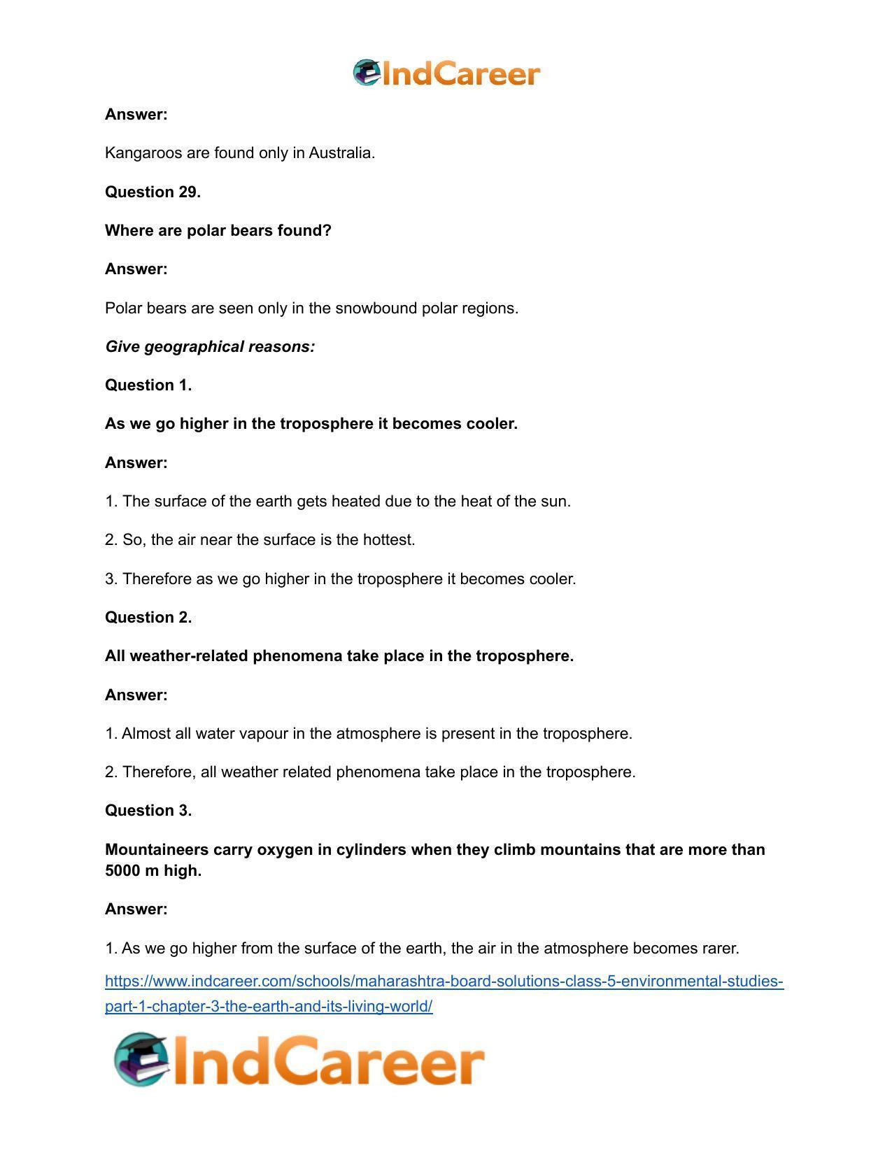Maharashtra Board Solutions Class 5-Environmental Studies (Part 1): Chapter 3- The Earth and its Living World - Page 27