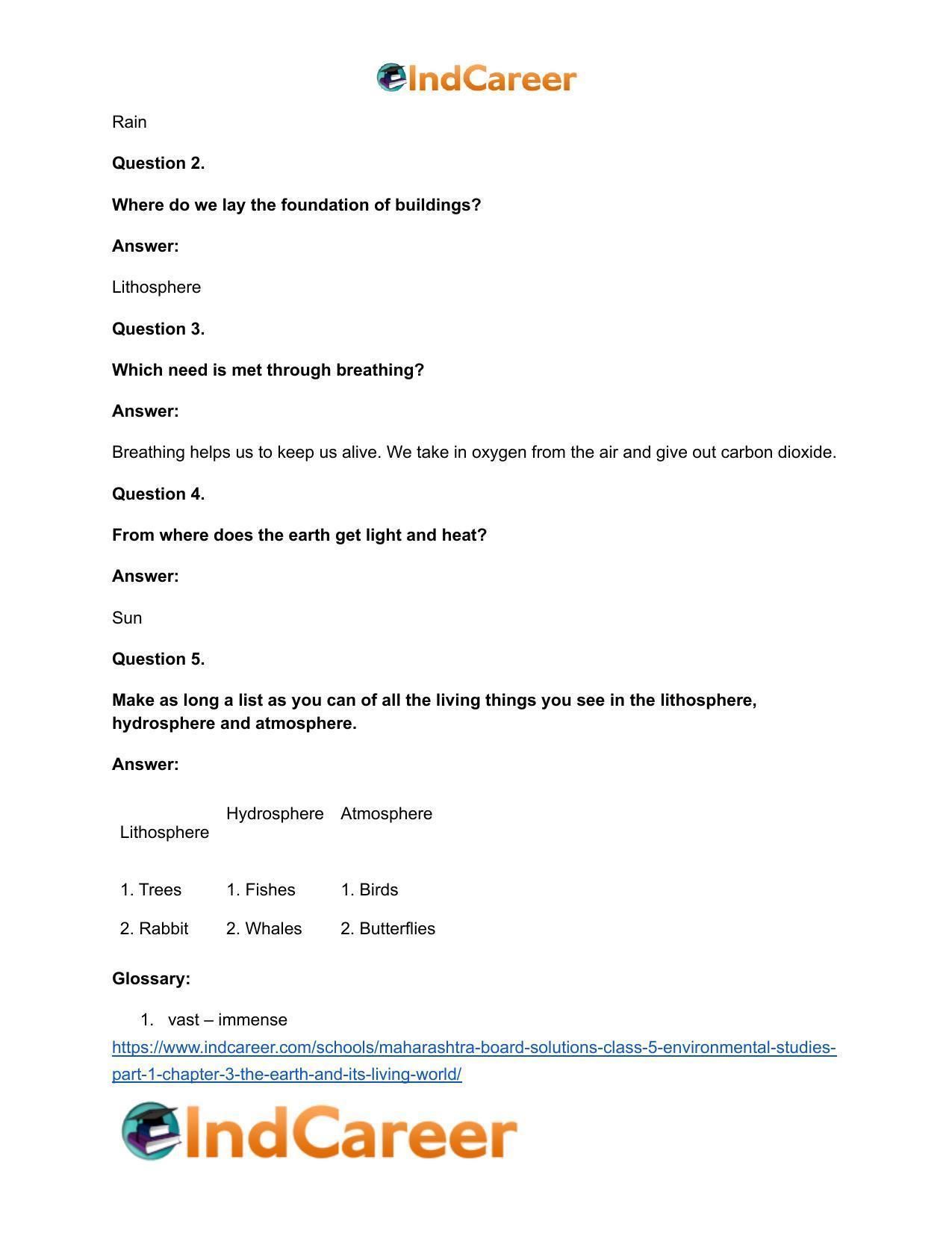 Maharashtra Board Solutions Class 5-Environmental Studies (Part 1): Chapter 3- The Earth and its Living World - Page 30
