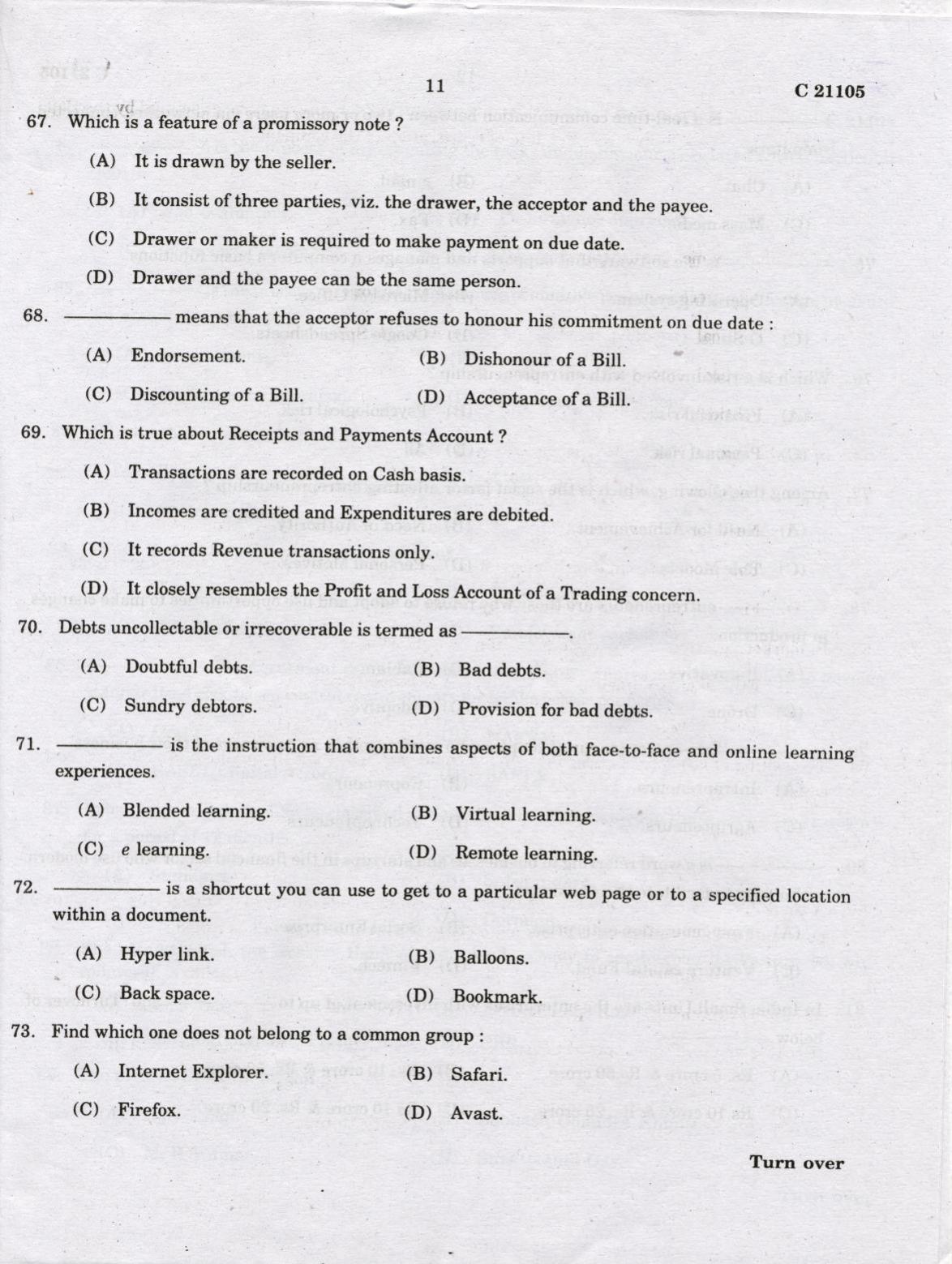 CUCAT 2022 M.Com Question Paper - Page 11