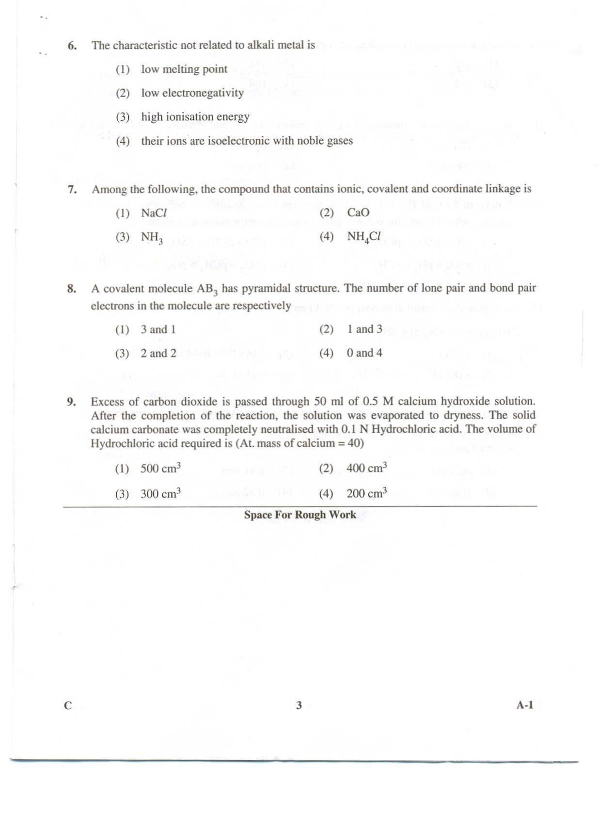 KCET Chemistry 2009 Question Papers - Page 3