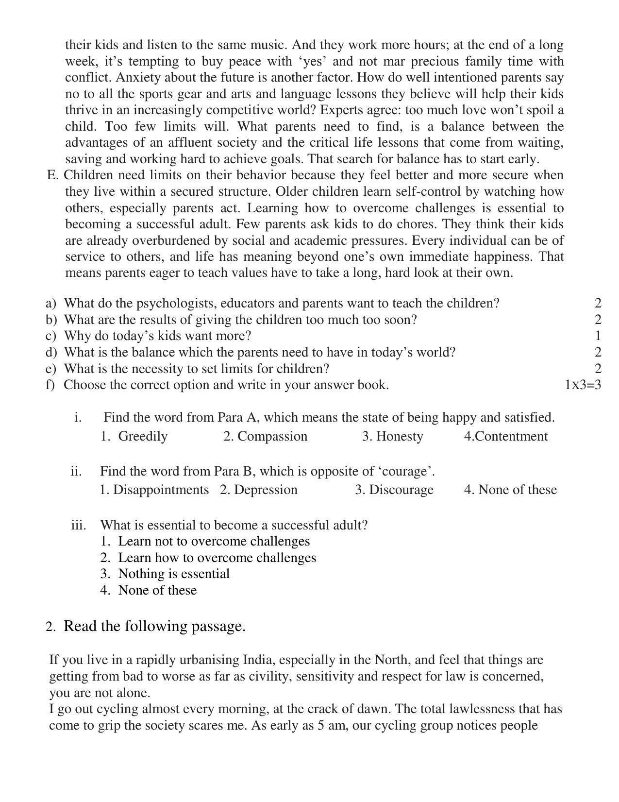 UBSE Class 12 English 2023 Model Paper - Page 2