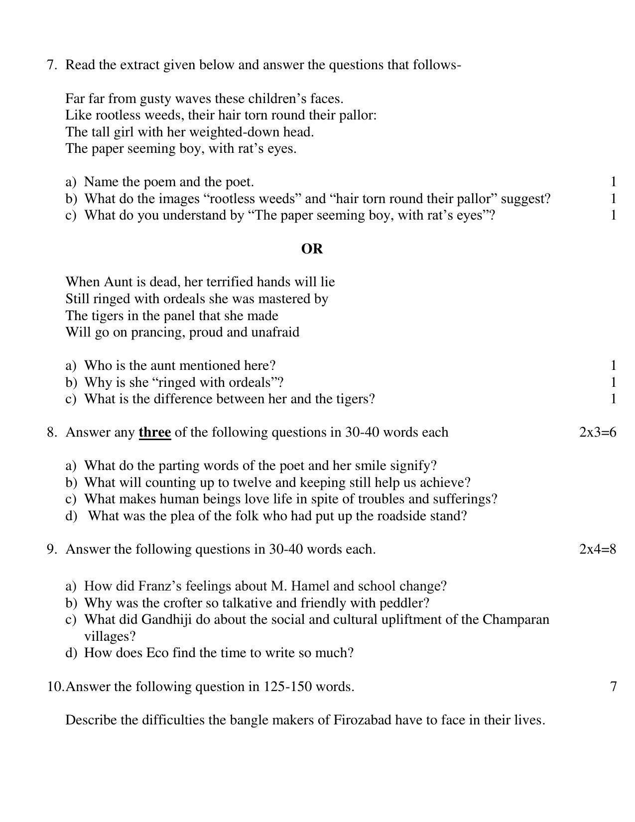 UBSE Class 12 English 2023 Model Paper - Page 5