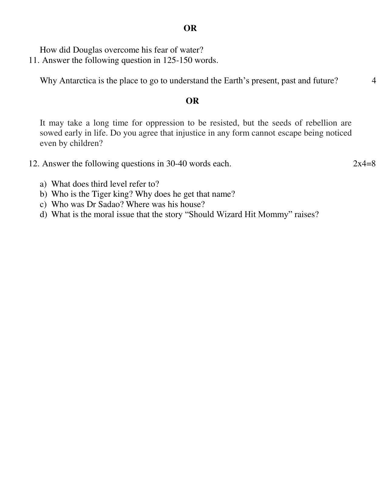 UBSE Class 12 English 2023 Model Paper - Page 6