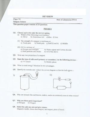 CBSE Worksheets for Class 6 Science Assignment 22