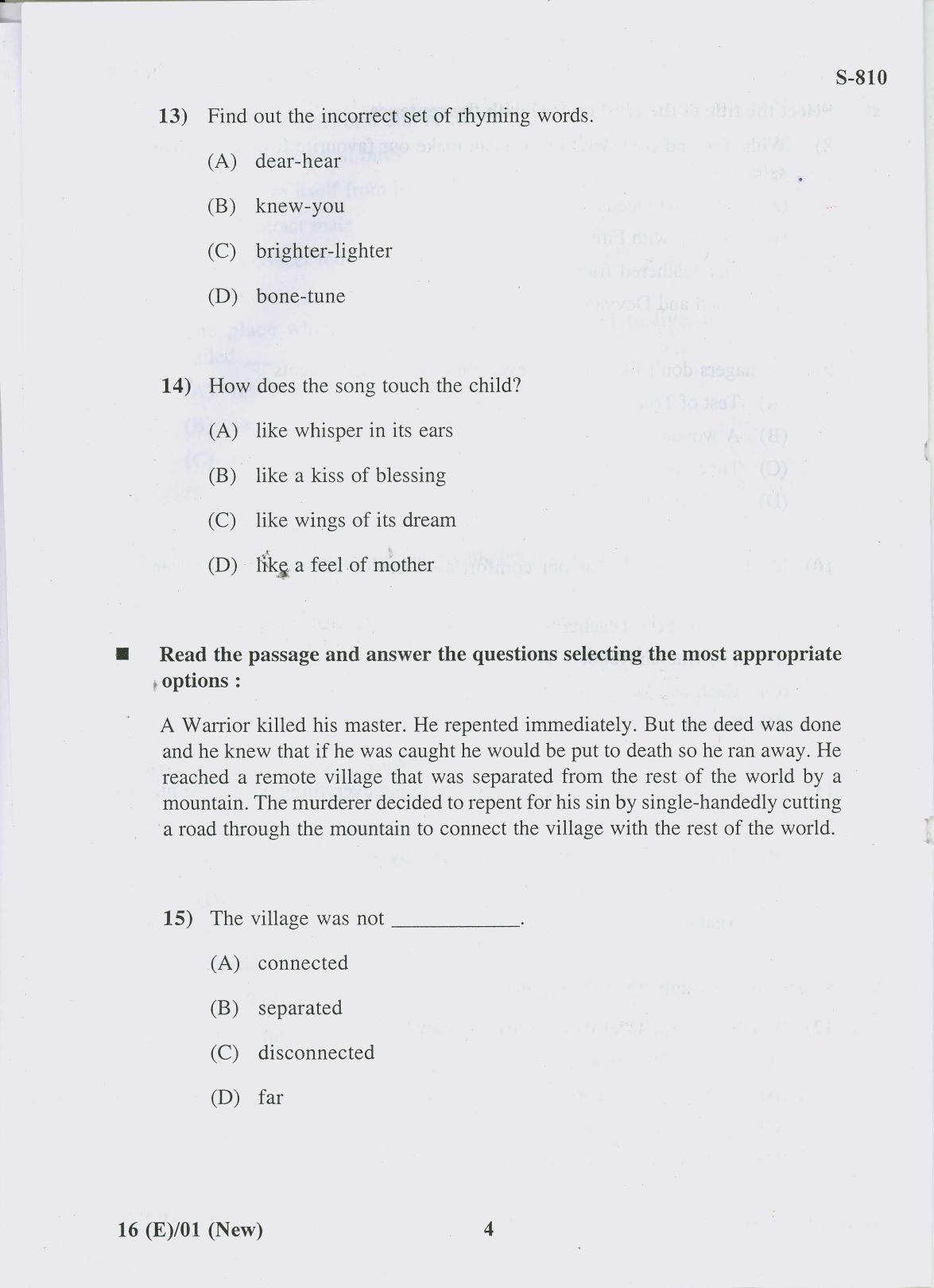 Gujarat Board Class 10th 16 ENGLISH NEW COURSE 2019 Question Paper - Page 4