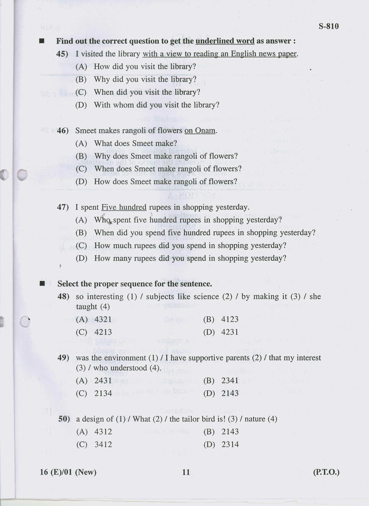 Gujarat Board Class 10th 16 ENGLISH NEW COURSE 2019 Question Paper - Page 11