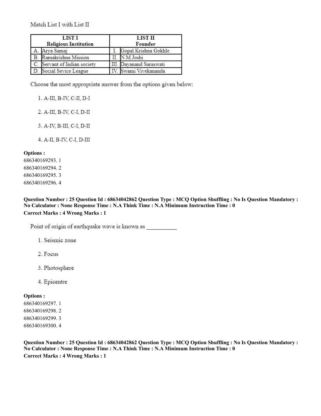 CUET PG 2023: HUQP25 – Music- Percussion (Eng) Shift 3 (30-06-2023) Question Paper - Page 25