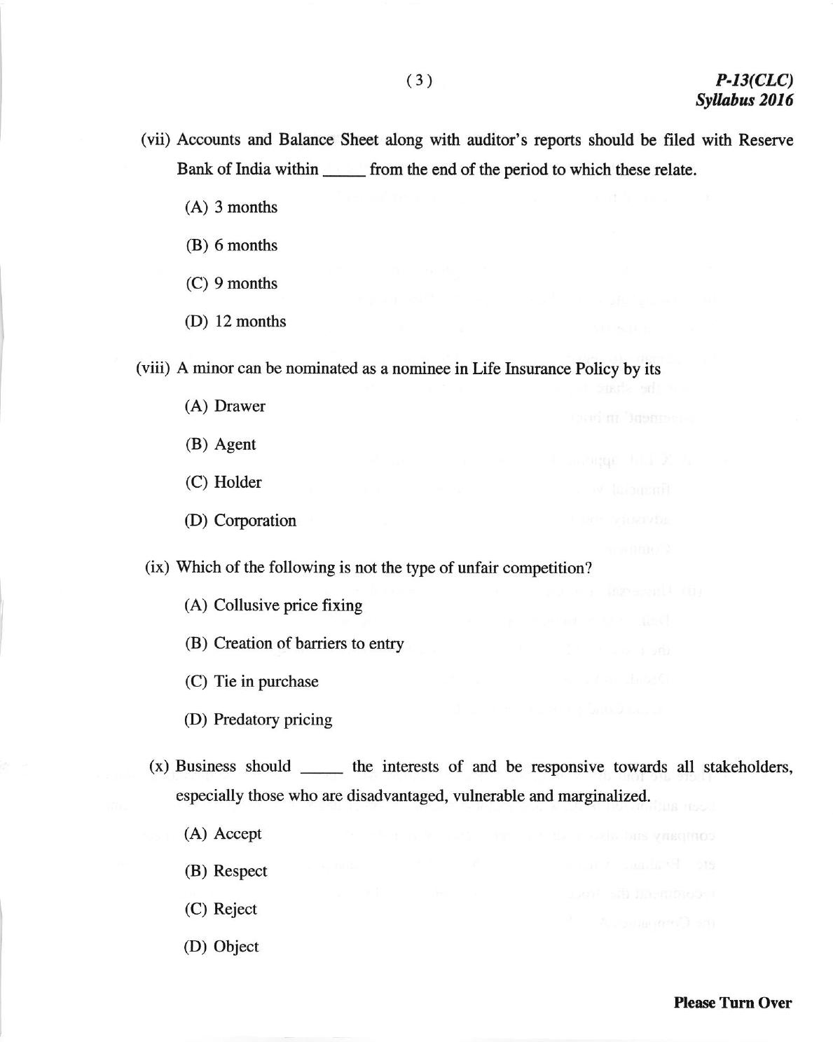 ICMAI June 2018 Corporate Laws & Compliance Question Paper (Final) - Page 3