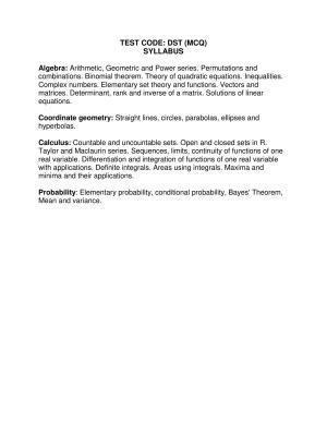 ISI Admission Test PG Diploma in Statistical Methods and Analytics Syllabus