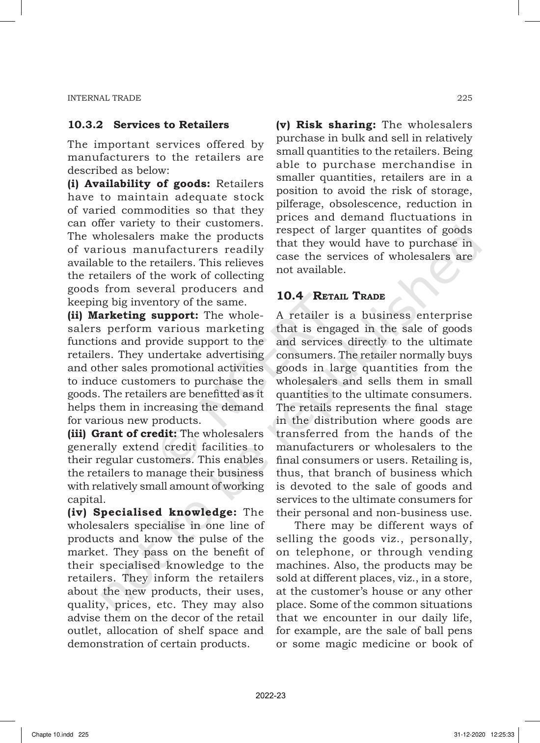 NCERT Book for Class 11 Business Studies Chapter 10 Internal Trade - Page 5