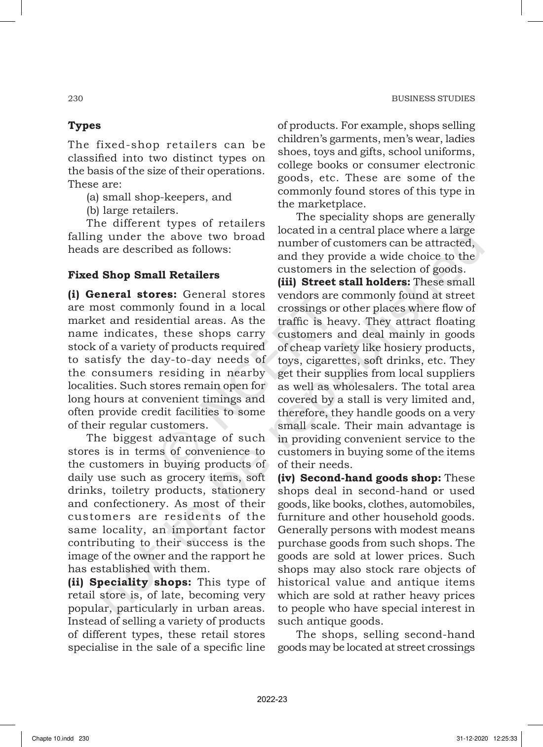 NCERT Book for Class 11 Business Studies Chapter 10 Internal Trade - Page 10