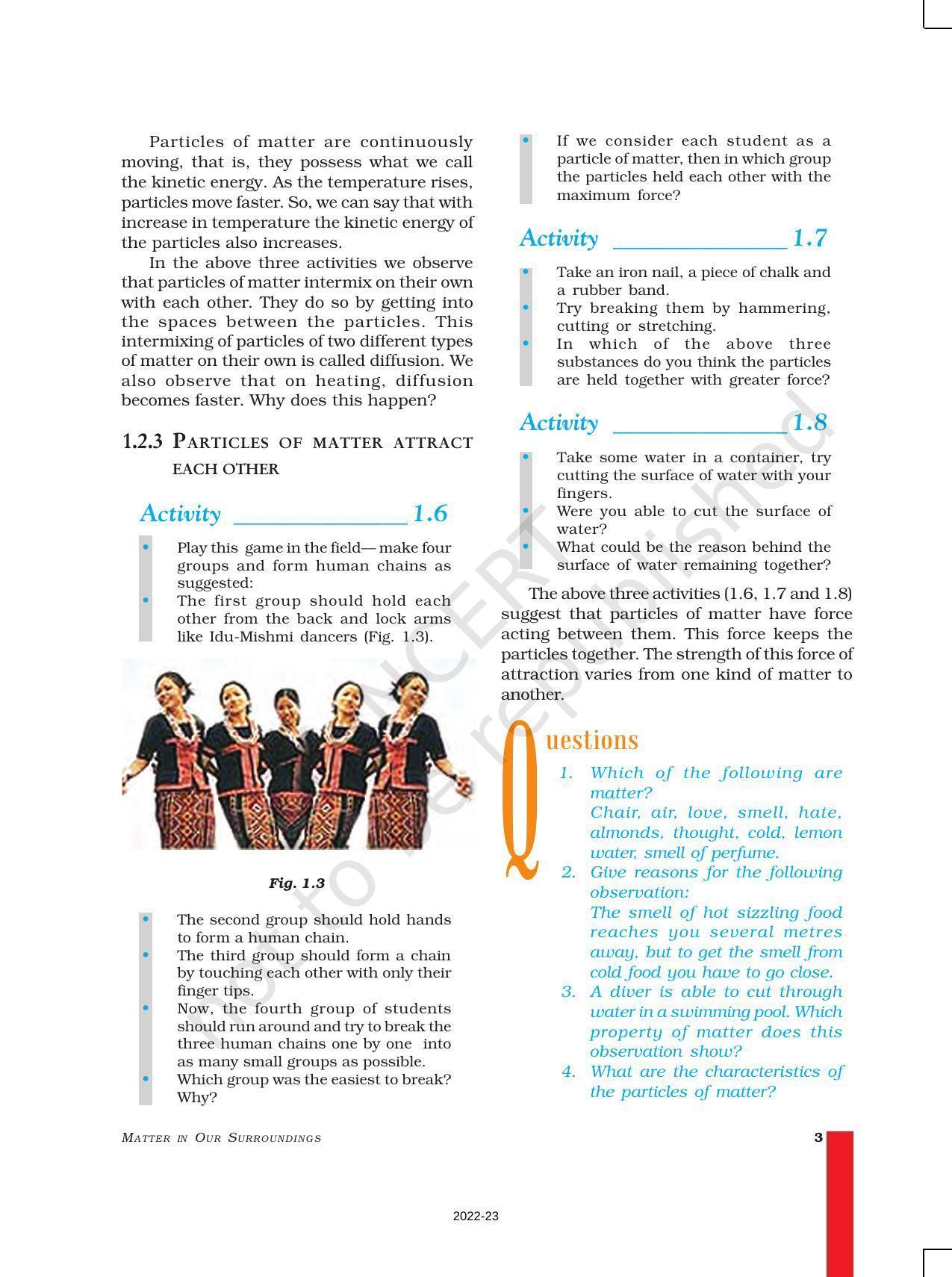 NCERT Book for Class 9 Science Chapter 1 Matter in Our Surroundings - Page 3