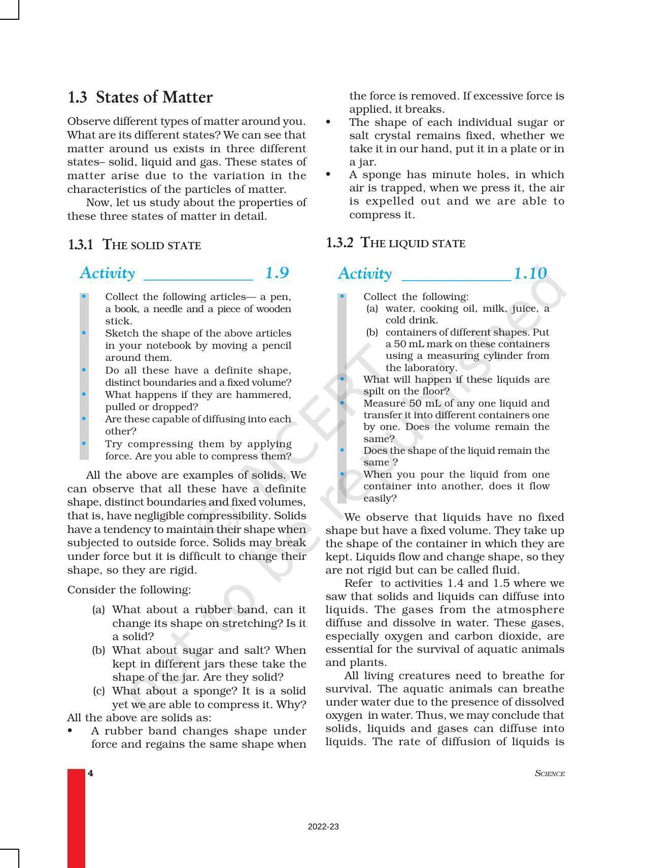 NCERT Book for Class 9 Science Chapter 1 Matter in Our Surroundings - Page 4