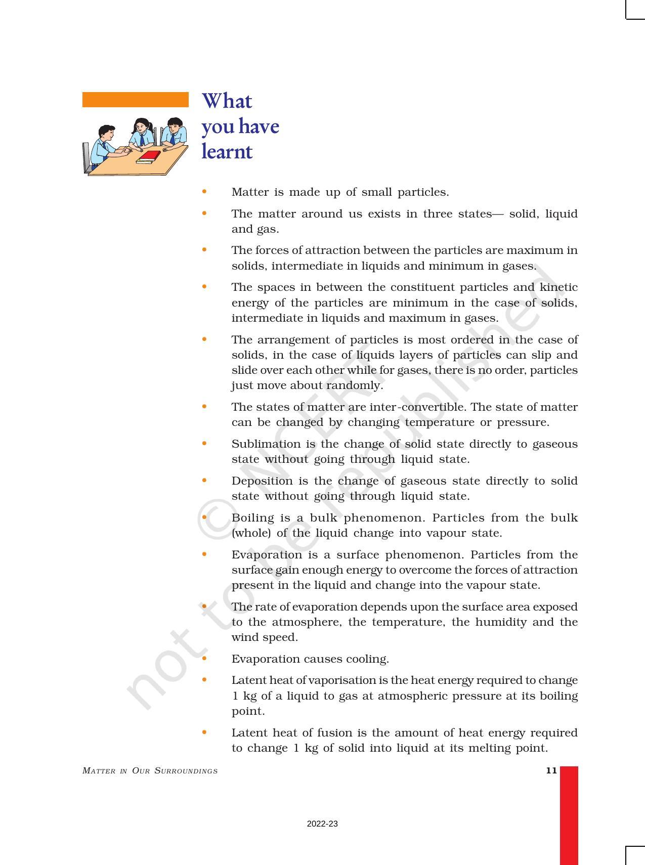 NCERT Book for Class 9 Science Chapter 1 Matter in Our Surroundings - Page 11