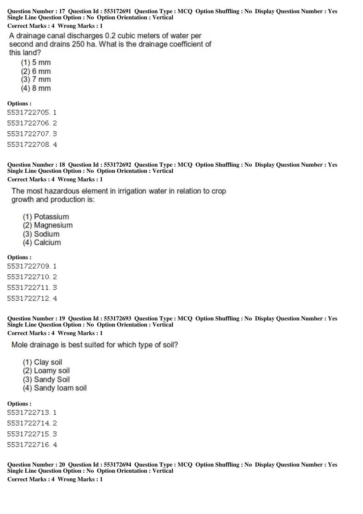 ICAR AIEEA PG 2019 AGRICULTURAL ENGINEERING AND TECHNOLOGY Question Paper - Page 7
