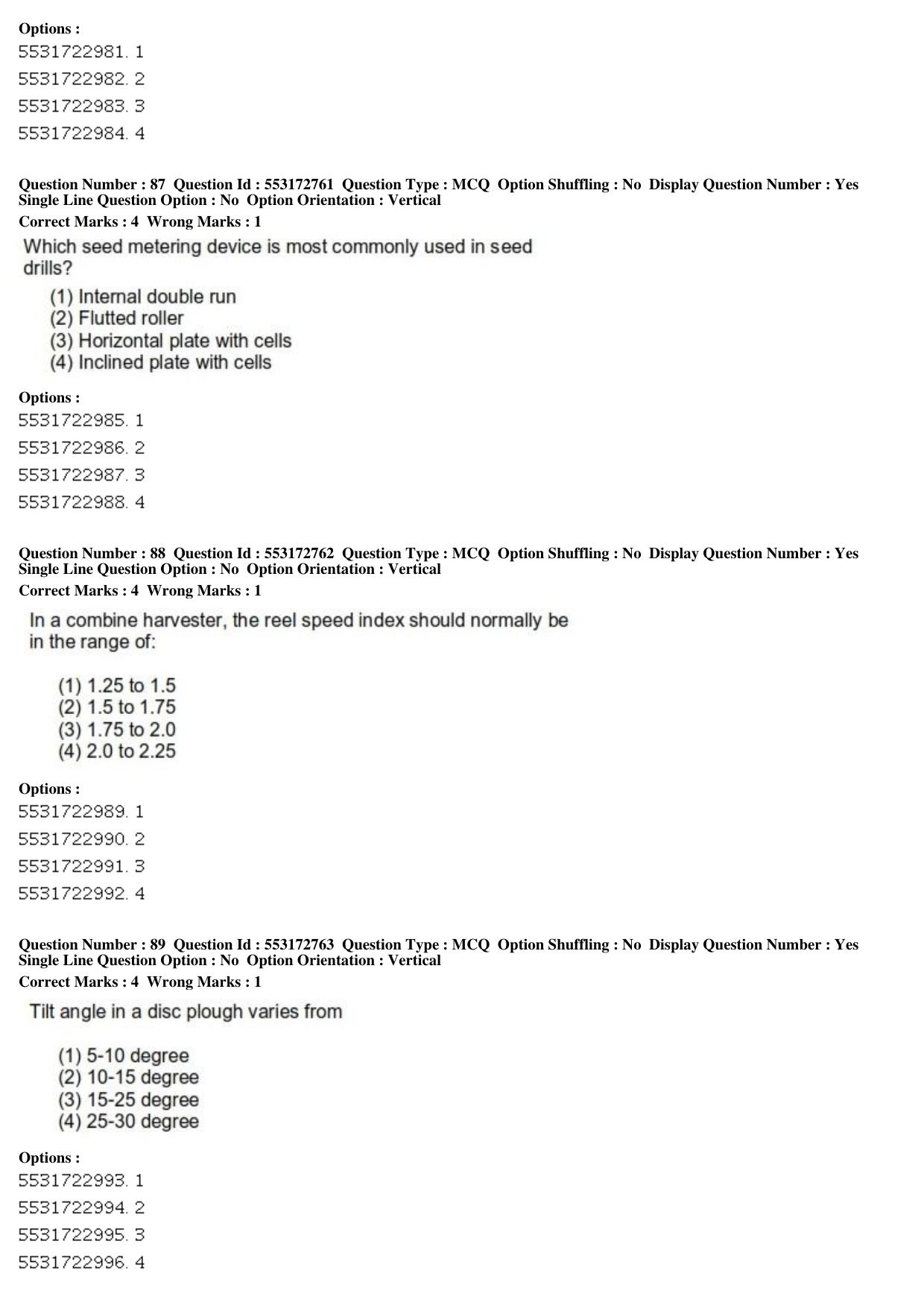 ICAR AIEEA PG 2019 AGRICULTURAL ENGINEERING AND TECHNOLOGY Question Paper - Page 28