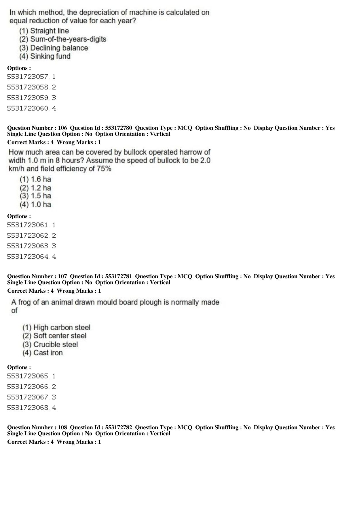ICAR AIEEA PG 2019 AGRICULTURAL ENGINEERING AND TECHNOLOGY Question Paper - Page 34