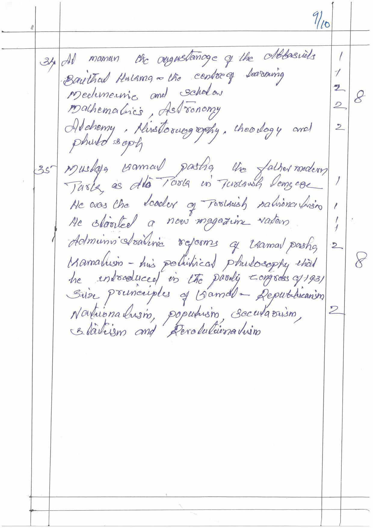 Kerala Plus Two (Class 12th) Answer Key 2022 - Islamic History and Culture - Page 9