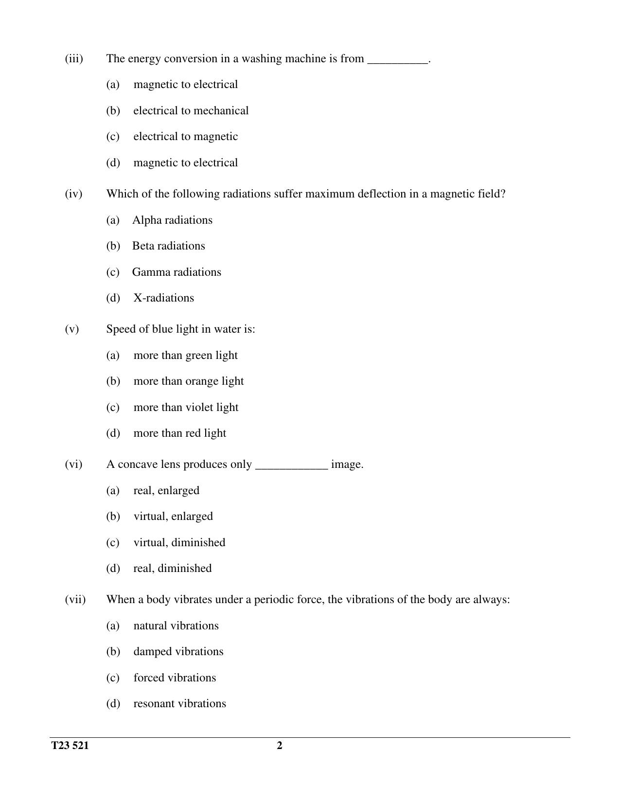 ICSE Class 10 PHYSICS (SCIENCE PAPER 1) 2023 Question Paper - Page 2