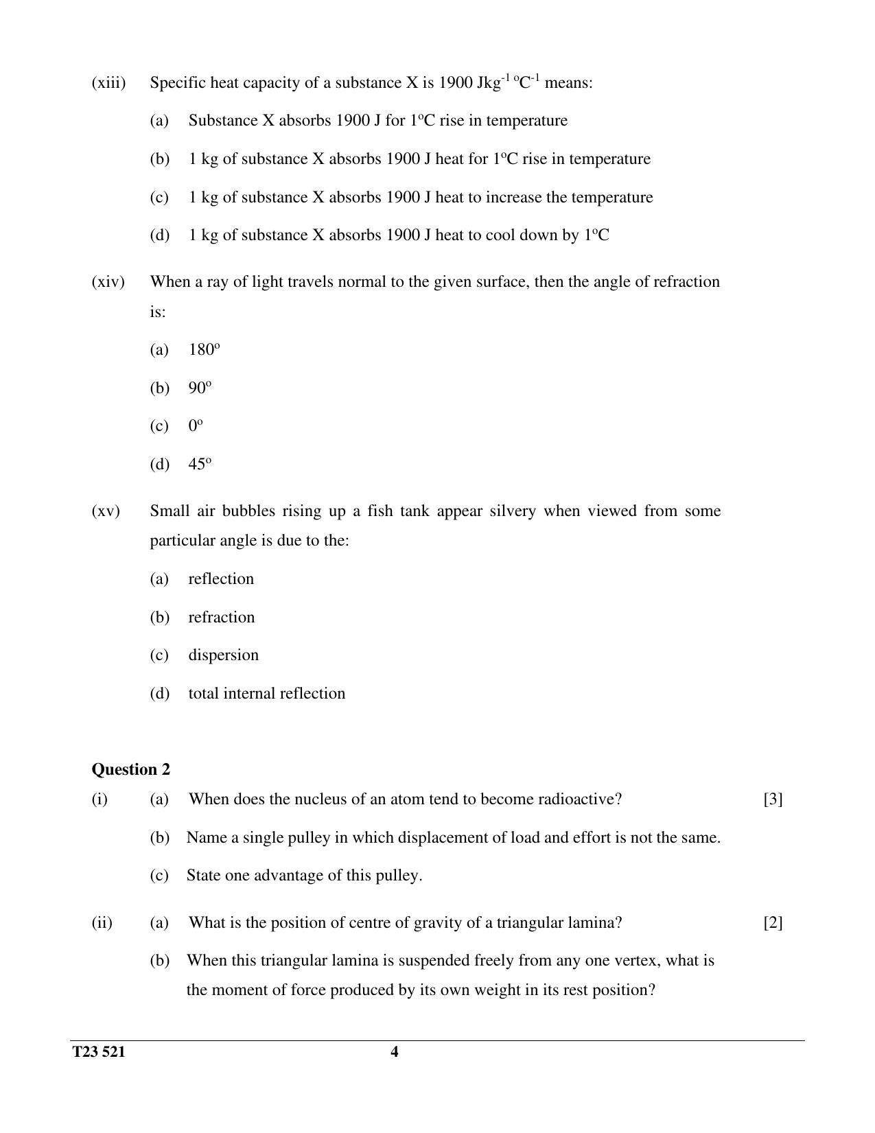 ICSE Class 10 PHYSICS (SCIENCE PAPER 1) 2023 Question Paper - Page 4