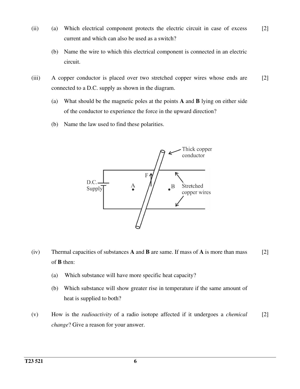 ICSE Class 10 PHYSICS (SCIENCE PAPER 1) 2023 Question Paper - Page 6
