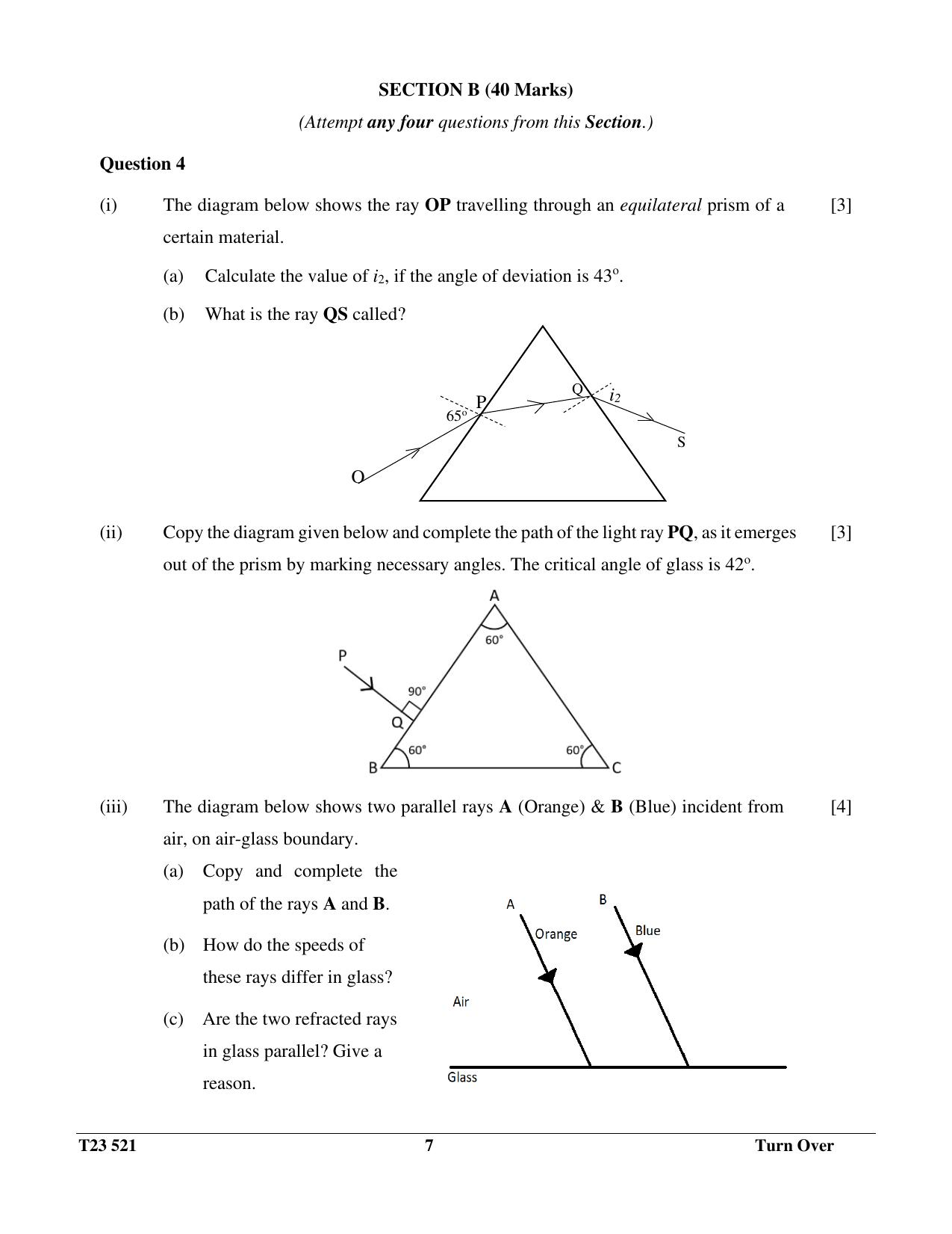 ICSE Class 10 PHYSICS (SCIENCE PAPER 1) 2023 Question Paper - Page 7