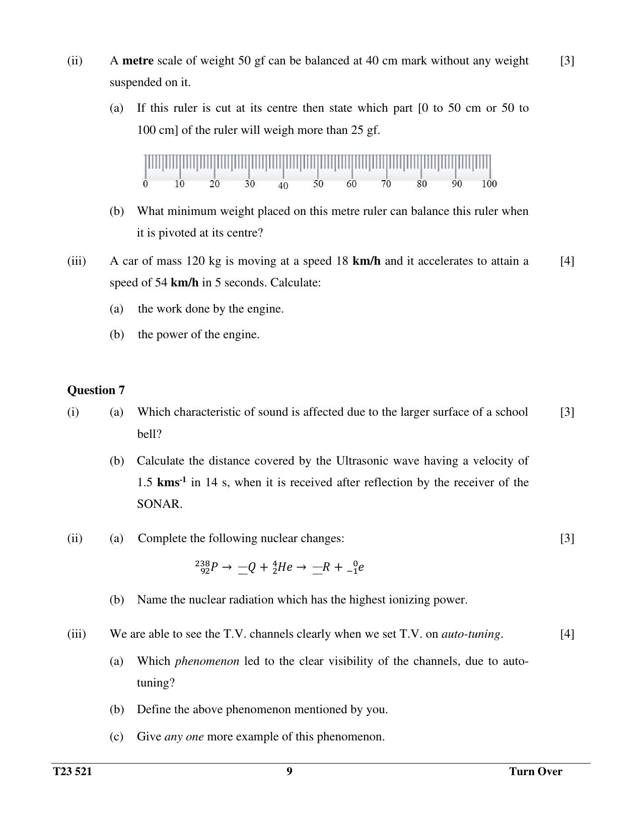 ICSE Class 10 PHYSICS (SCIENCE PAPER 1) 2023 Question Paper - Page 9