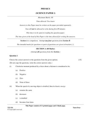 ICSE Class 10 PHYSICS (SCIENCE PAPER 1) 2023 Question Paper