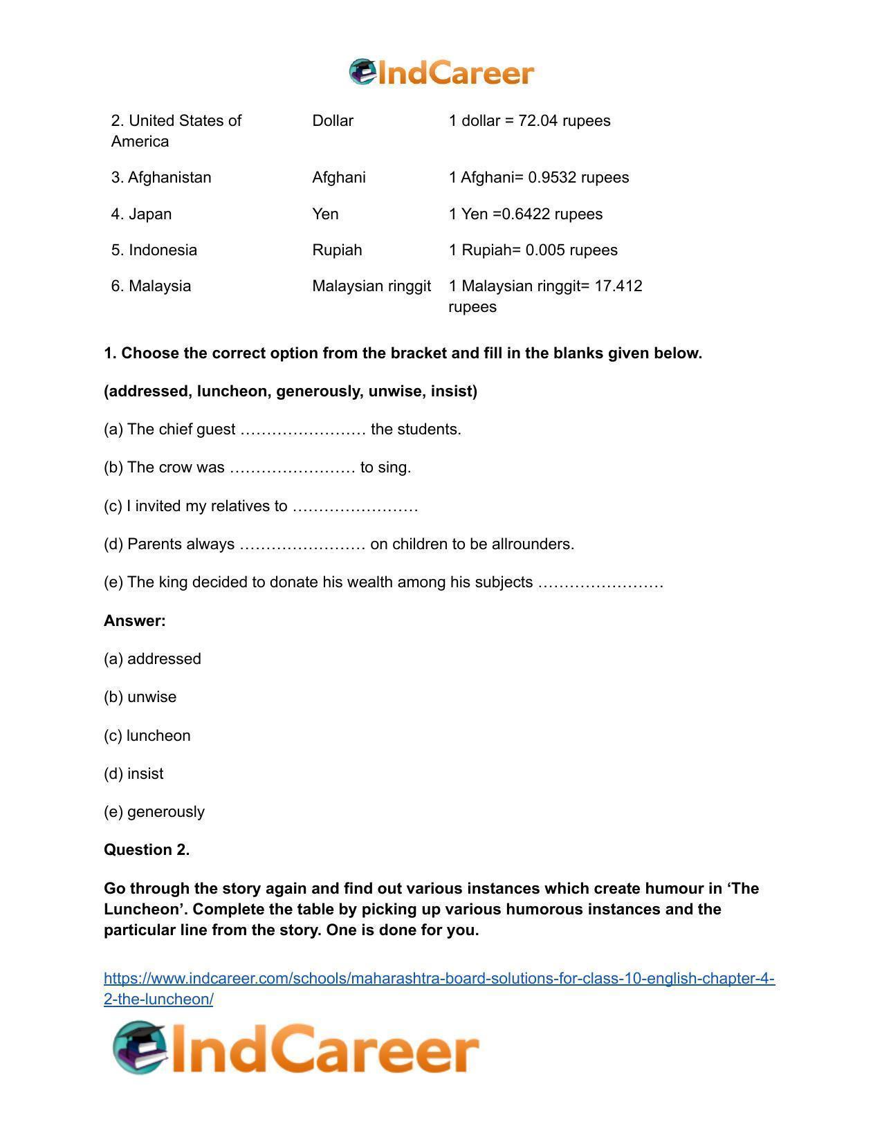 Maharashtra Board Solutions for Class 10- English: Chapter 4.2- The Luncheon - Page 4