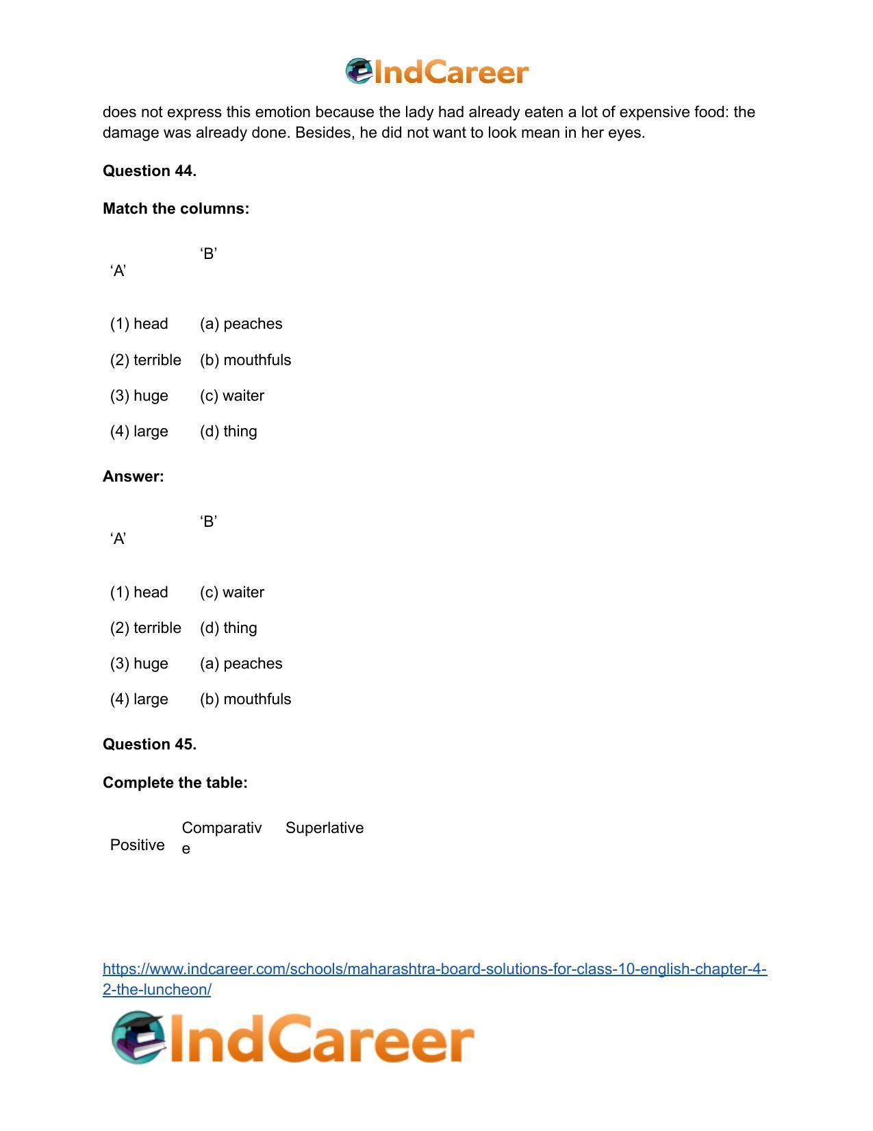 Maharashtra Board Solutions for Class 10- English: Chapter 4.2- The Luncheon - Page 24