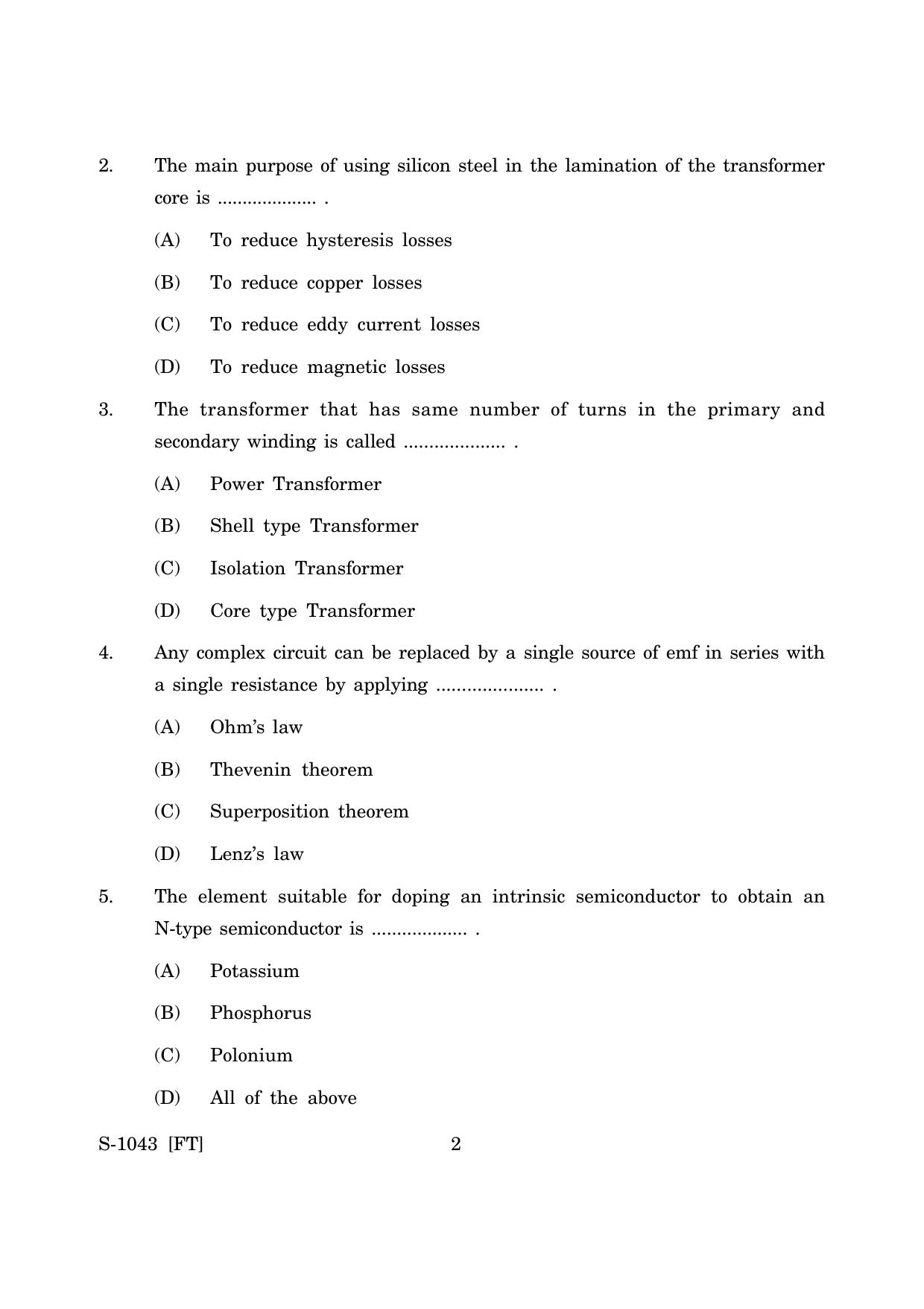 Goa Board Class 10 Electronics (November 2022) Question Paper - Page 2