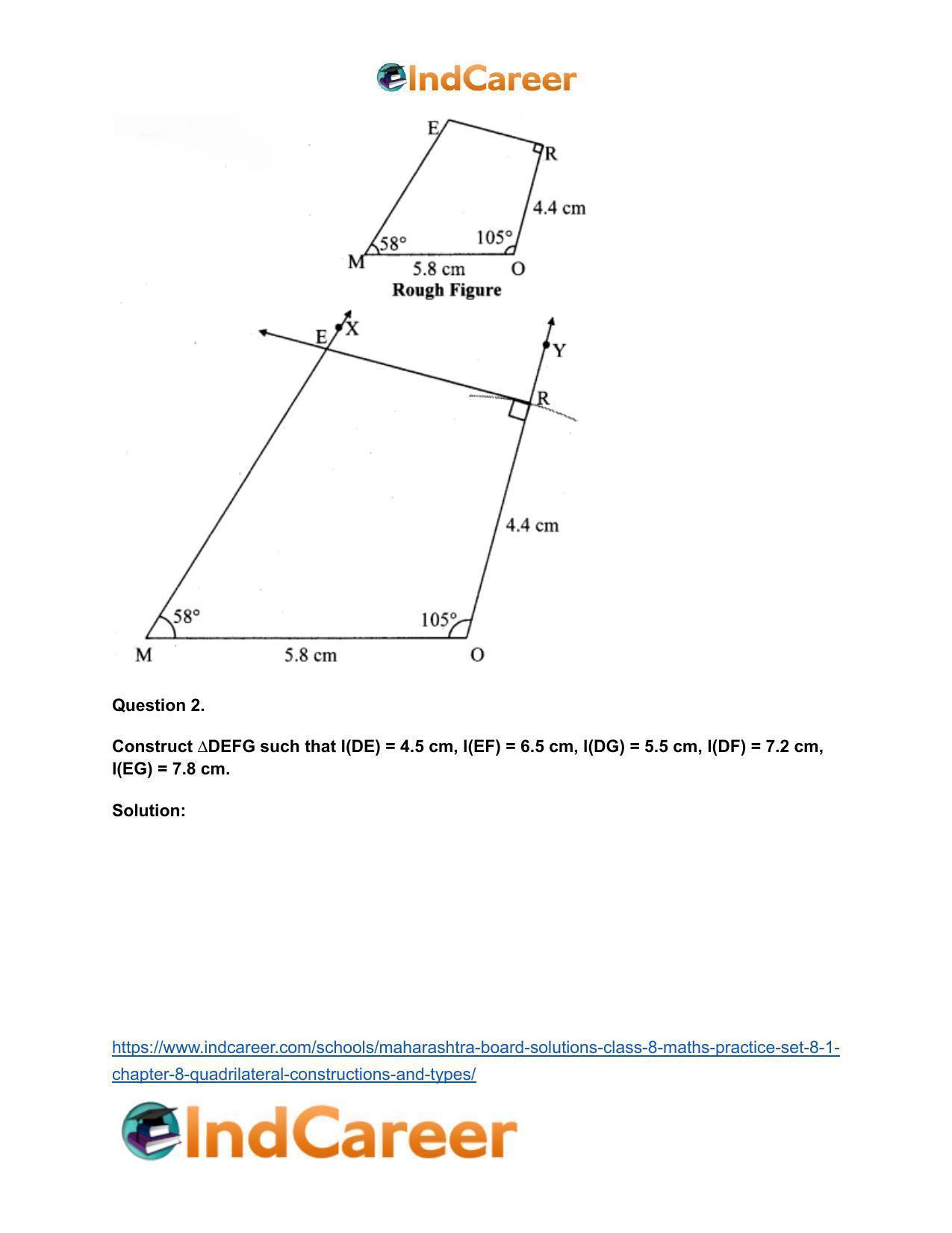 Maharashtra Board Solutions Class 8-Maths (Practice Set 8.1): Chapter 8- Quadrilateral: Constructions and Types - Page 3